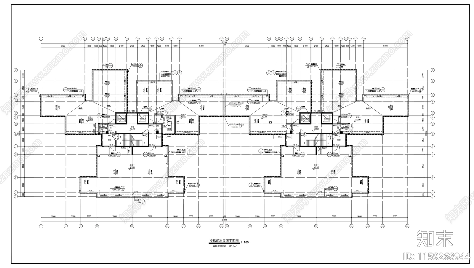 十九层商住楼建筑cad施工图下载【ID:1159268944】