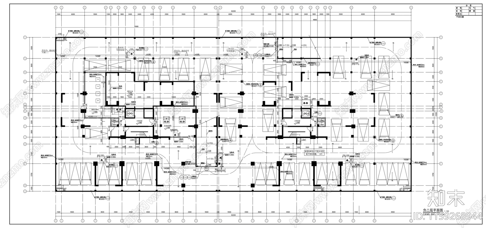 十九层商住楼建筑cad施工图下载【ID:1159268944】