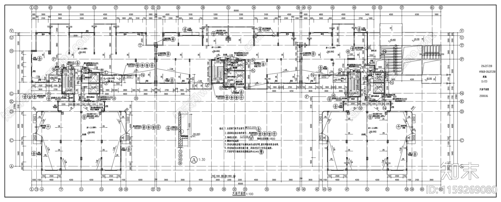 十五层商业住宅楼建筑cad施工图下载【ID:1159269080】