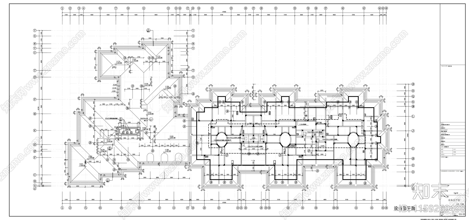 法式西湖区某四层花园洋房建筑cad施工图下载【ID:1159269498】