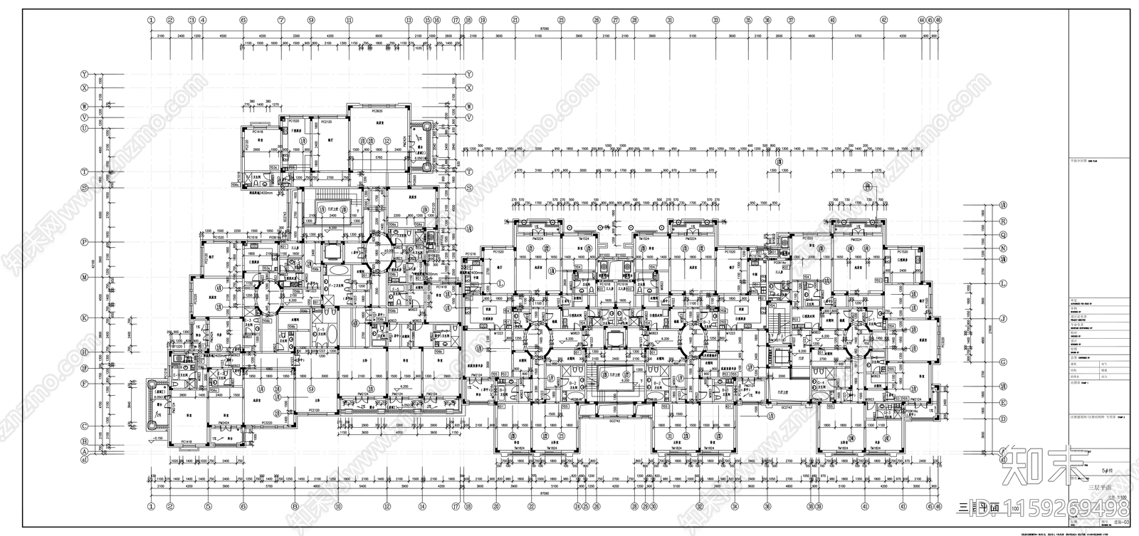 法式西湖区某四层花园洋房建筑cad施工图下载【ID:1159269498】