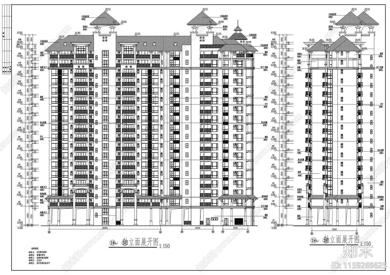 高层住宅楼建筑cad施工图下载【ID:1159269625】