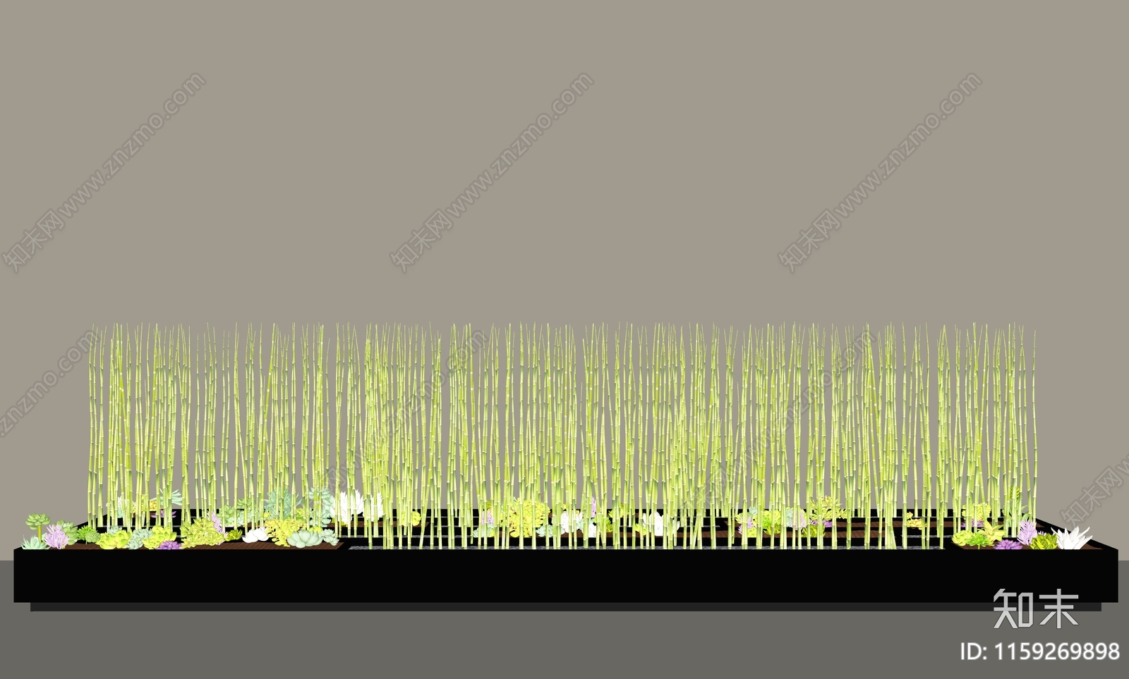 竹子花池SU模型下载【ID:1159269898】