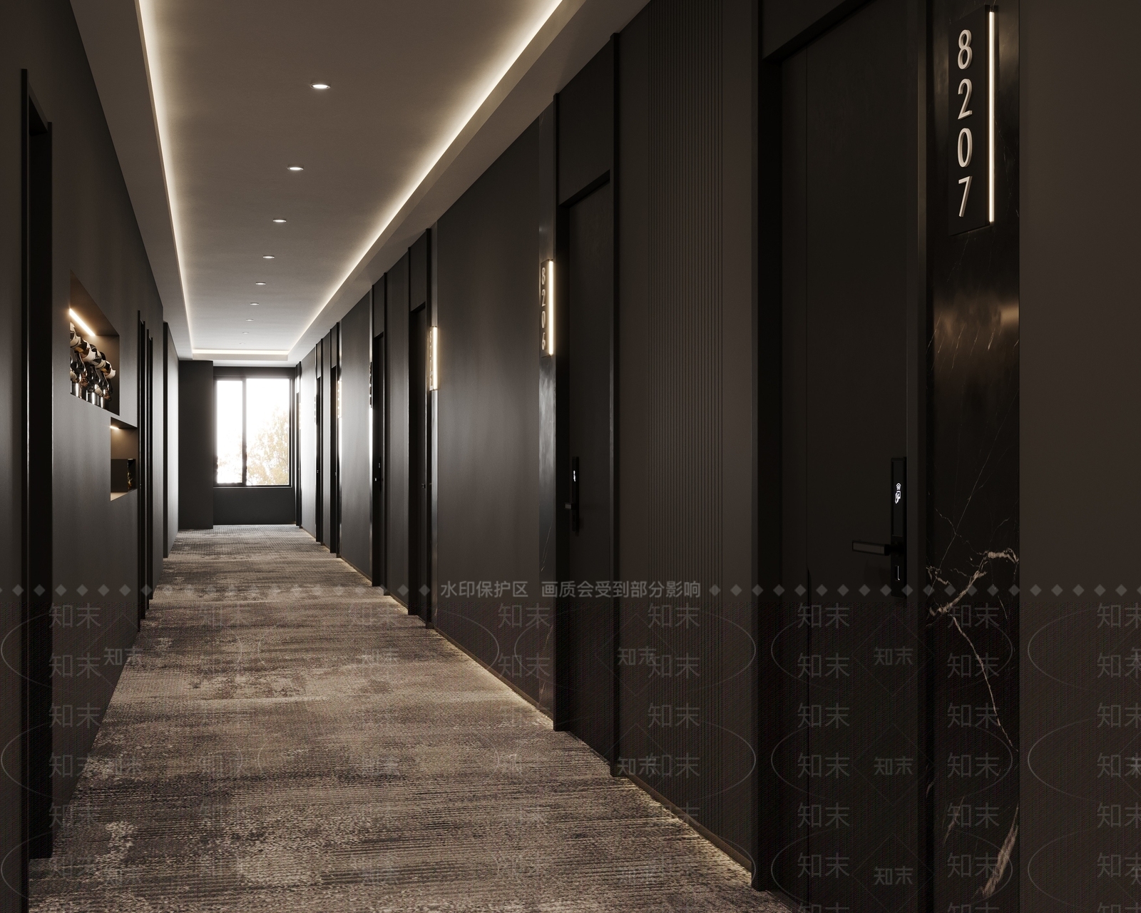 现代酒店过道3D模型下载【ID:1159275975】