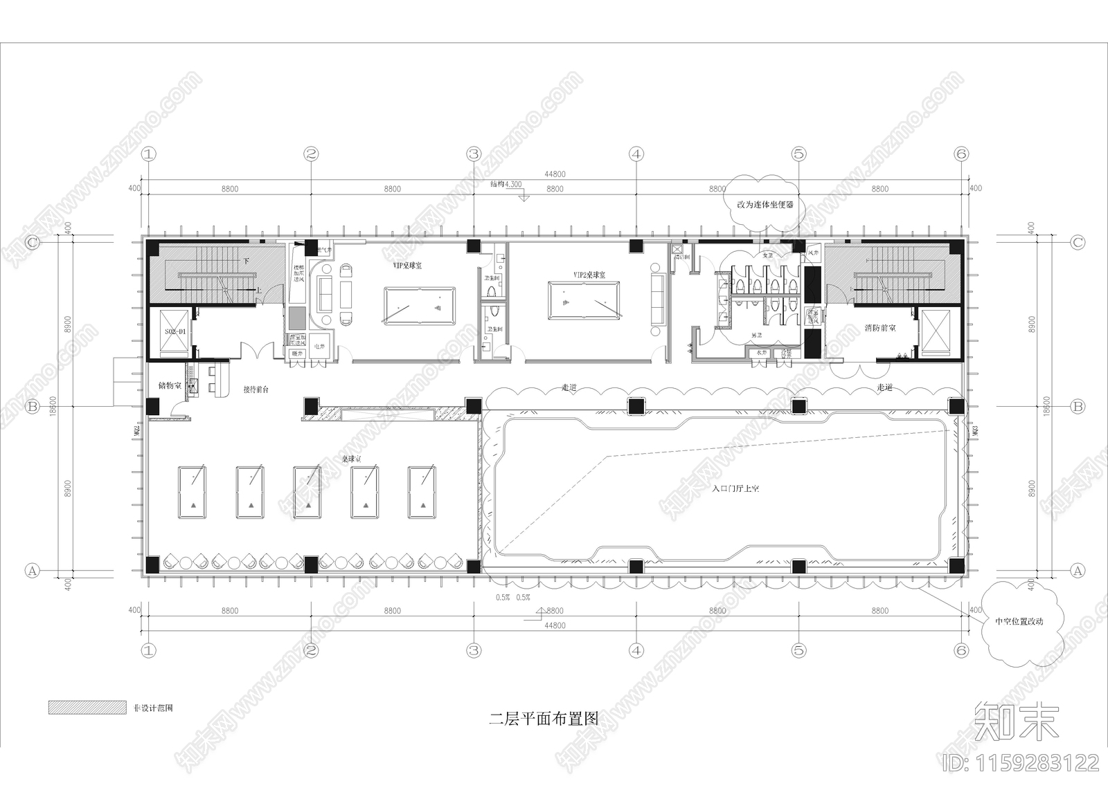 1670㎡售楼处cad施工图下载【ID:1159283122】