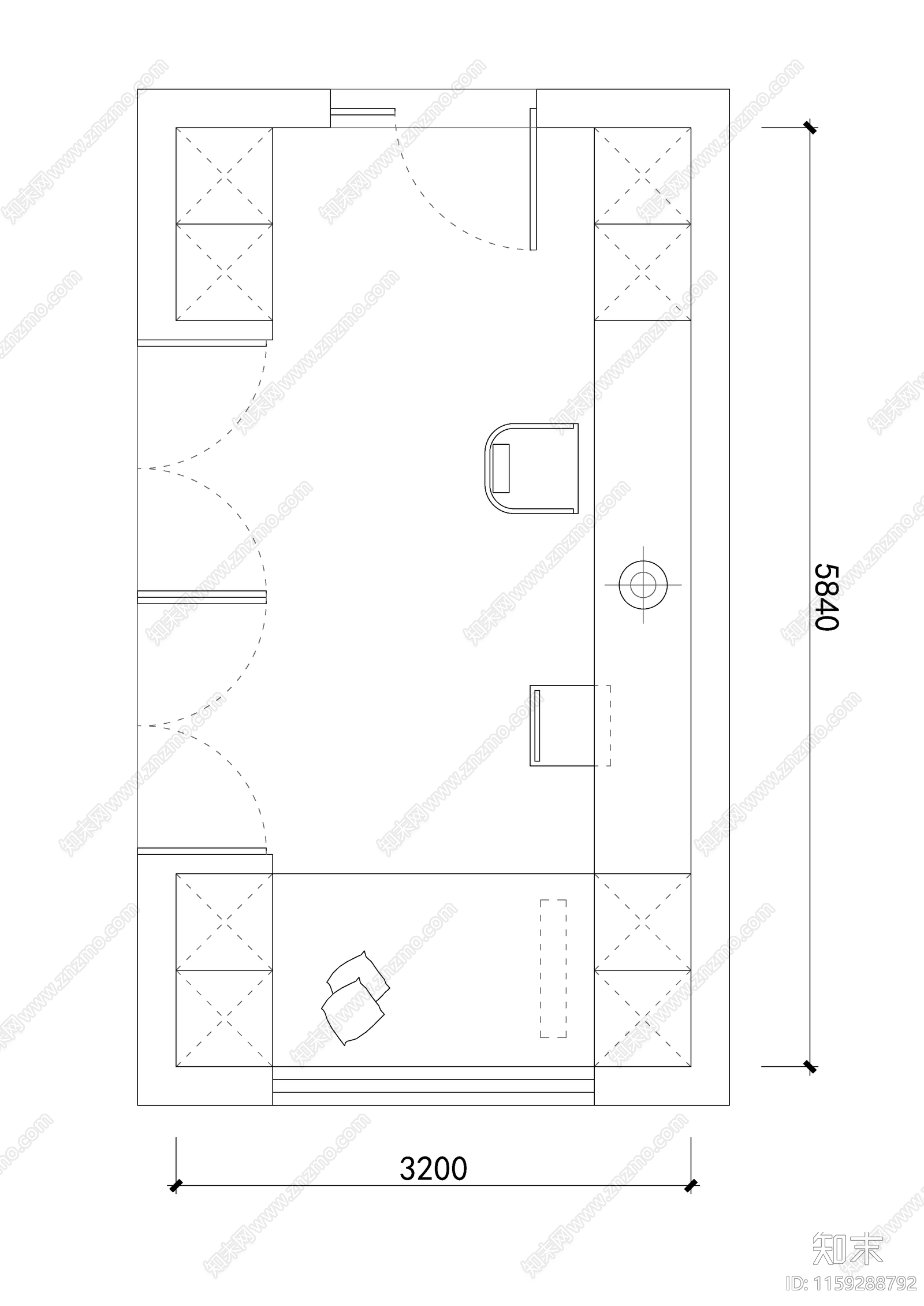 100个书房平面图块cad施工图下载【ID:1159288792】