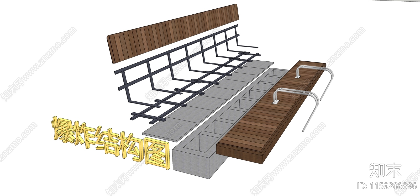 现代适老化景观座椅SU模型下载【ID:1159288896】