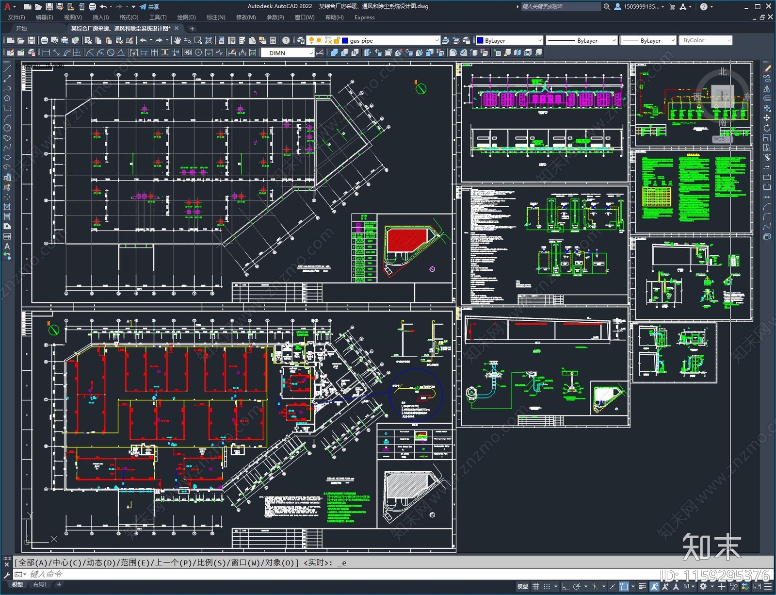 某综合厂房采暖通风和除尘系统设计图施工图下载【ID:1159295376】