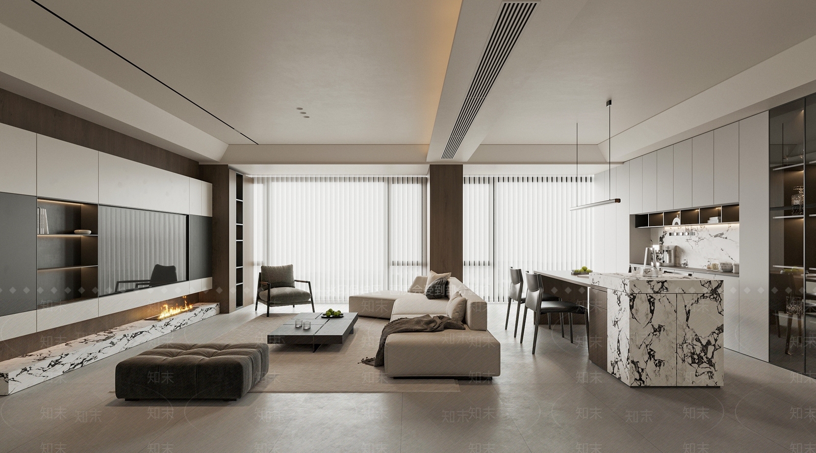 现代客餐厅SU模型下载【ID:1159297822】