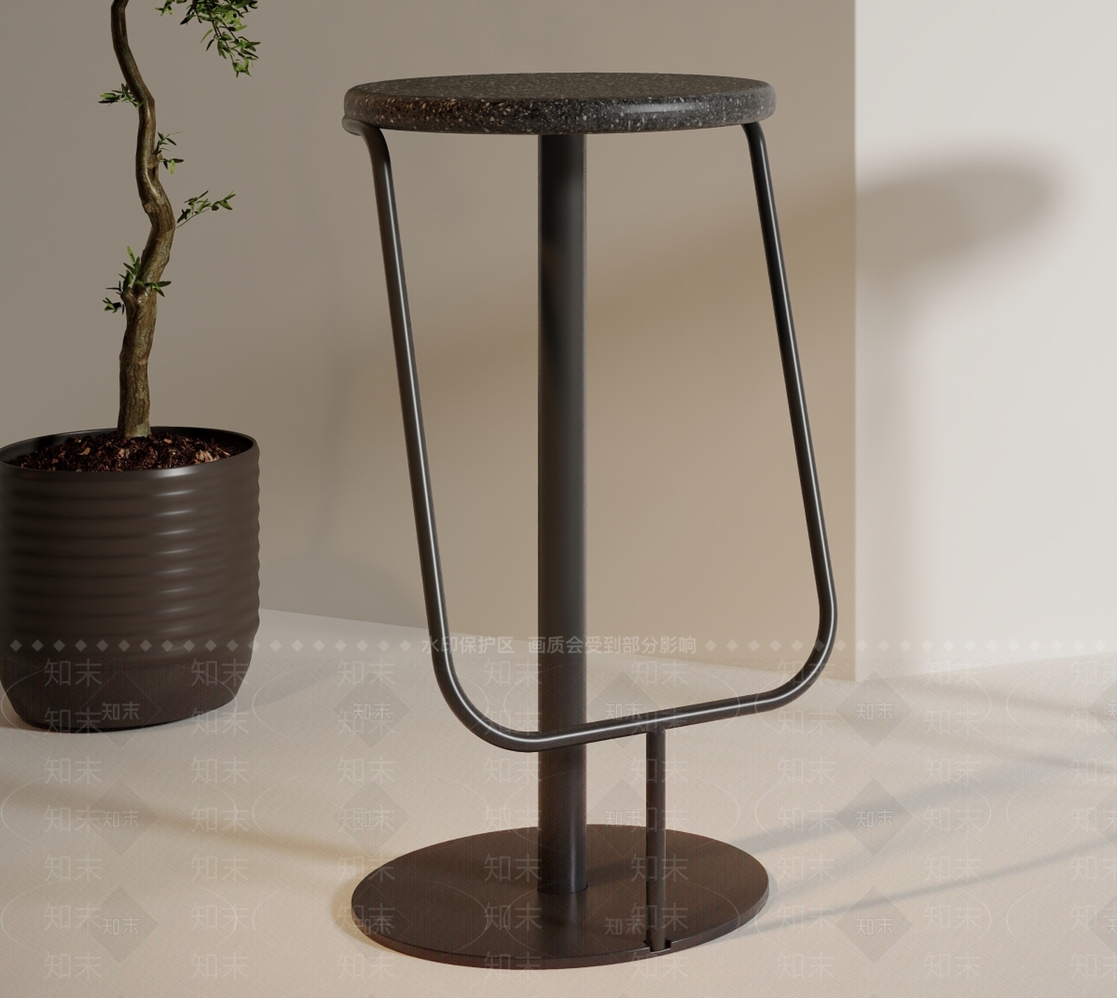 现代艺术吧凳3D模型下载【ID:1159298197】