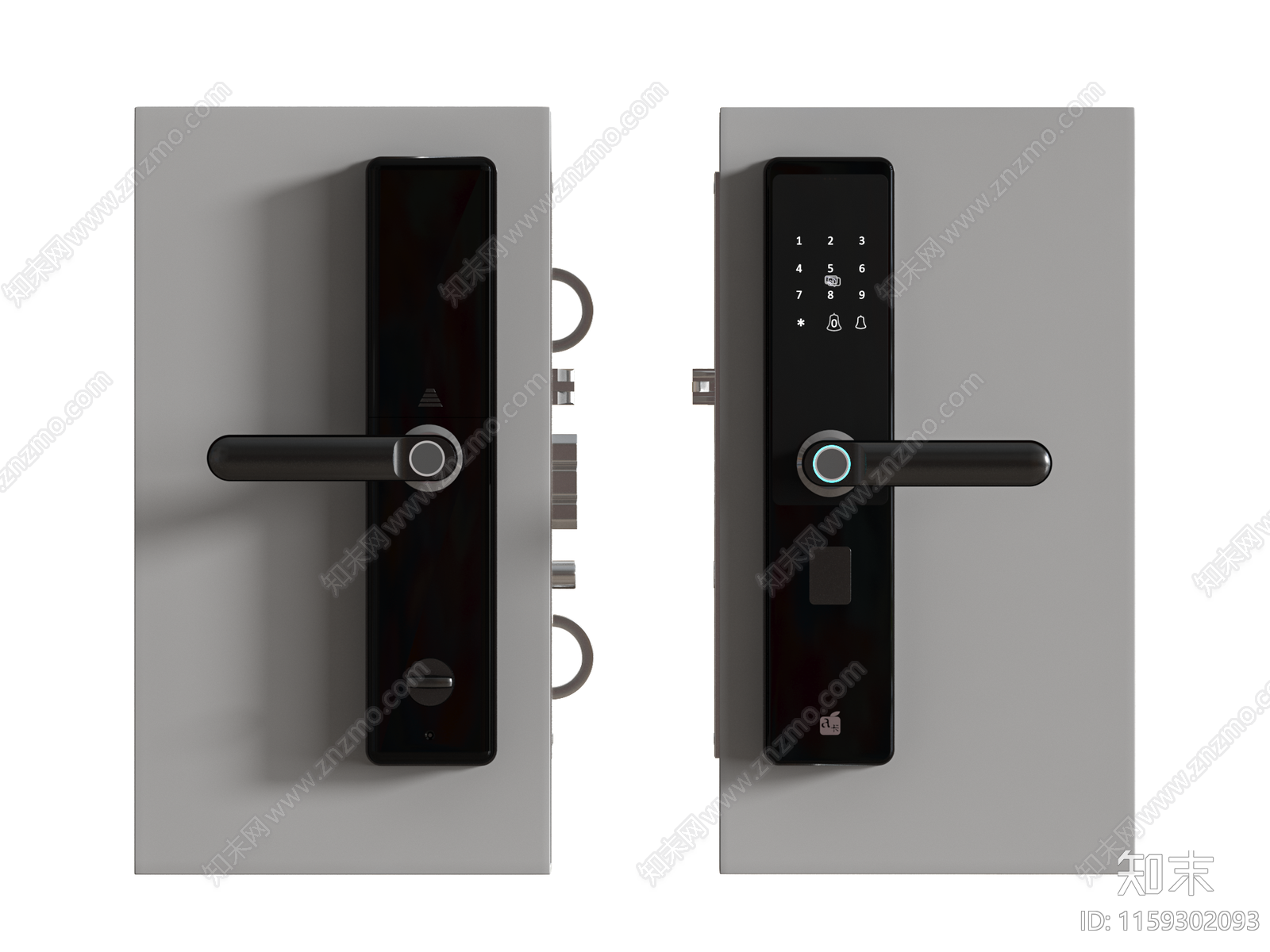 现代智能门锁SU模型下载【ID:1159302093】
