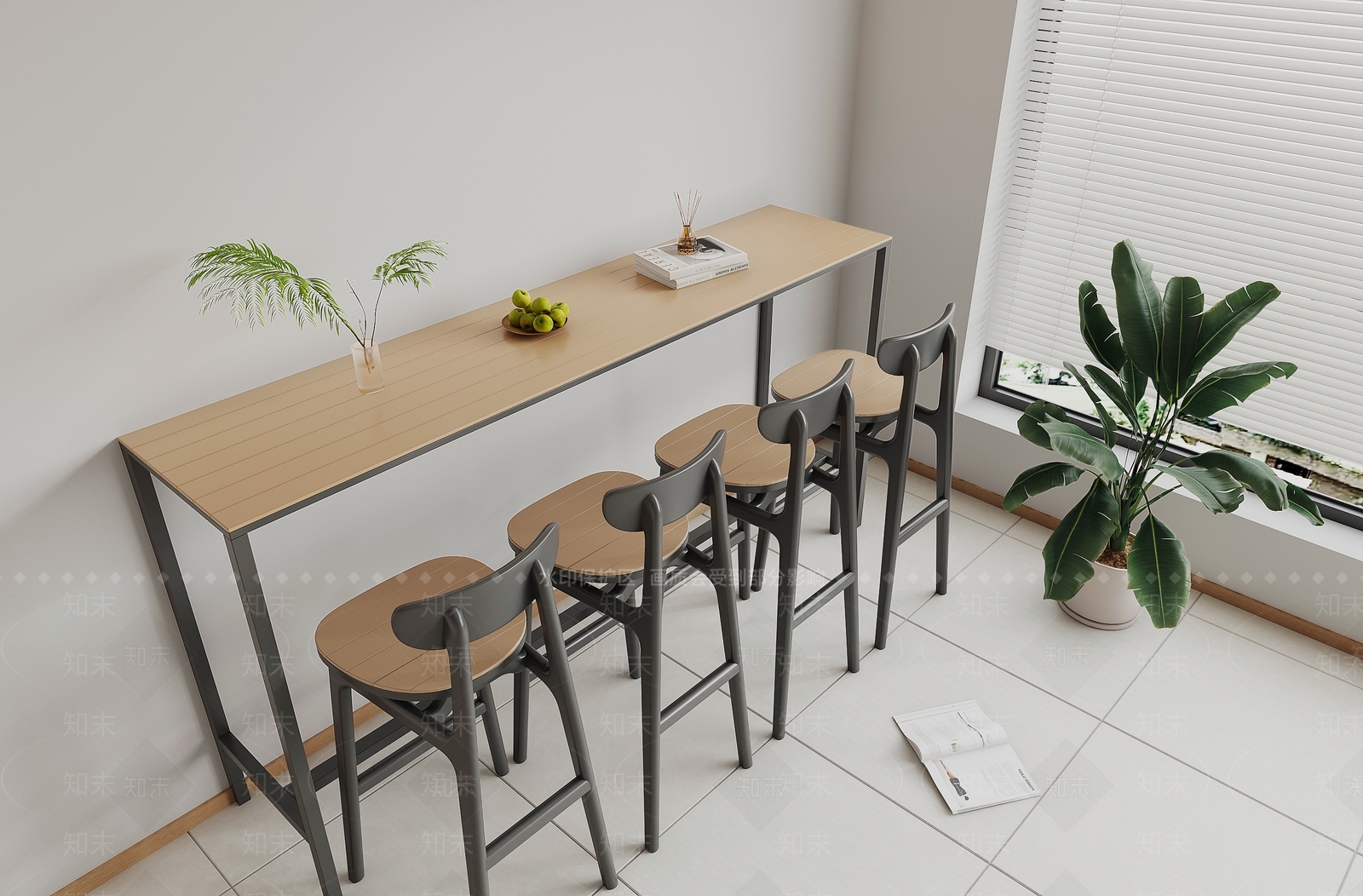 现代户外吧台吧椅3D模型下载【ID:1159308807】