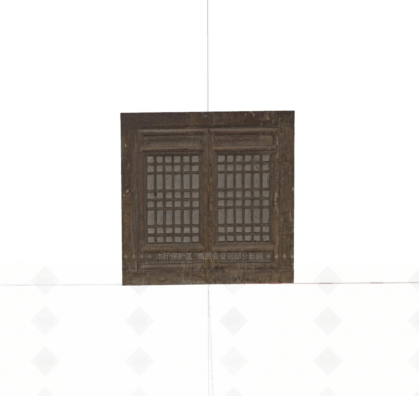 中式旧木窗SU模型下载【ID:1159309887】