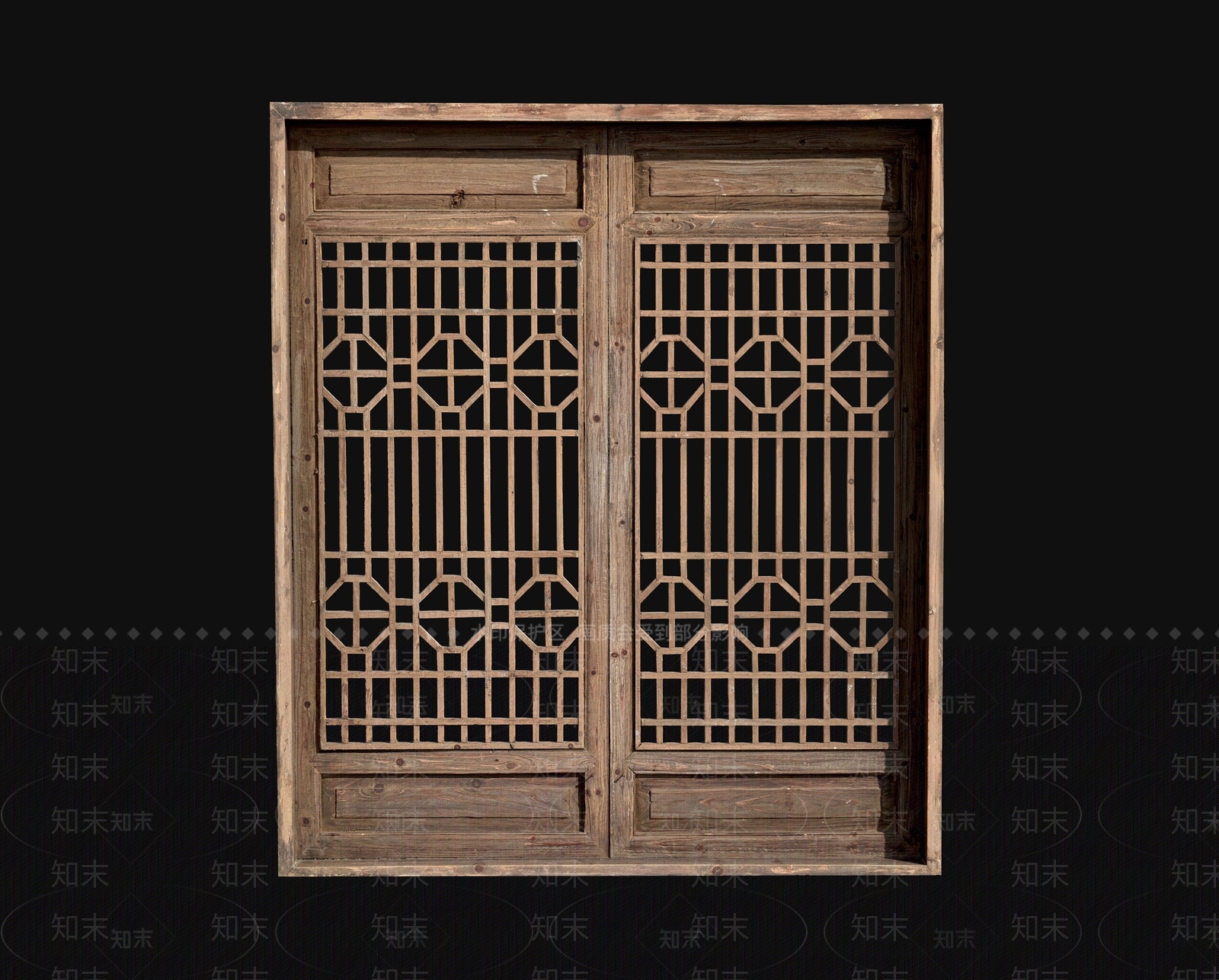 中式造型旧木窗SU模型下载【ID:1159310474】