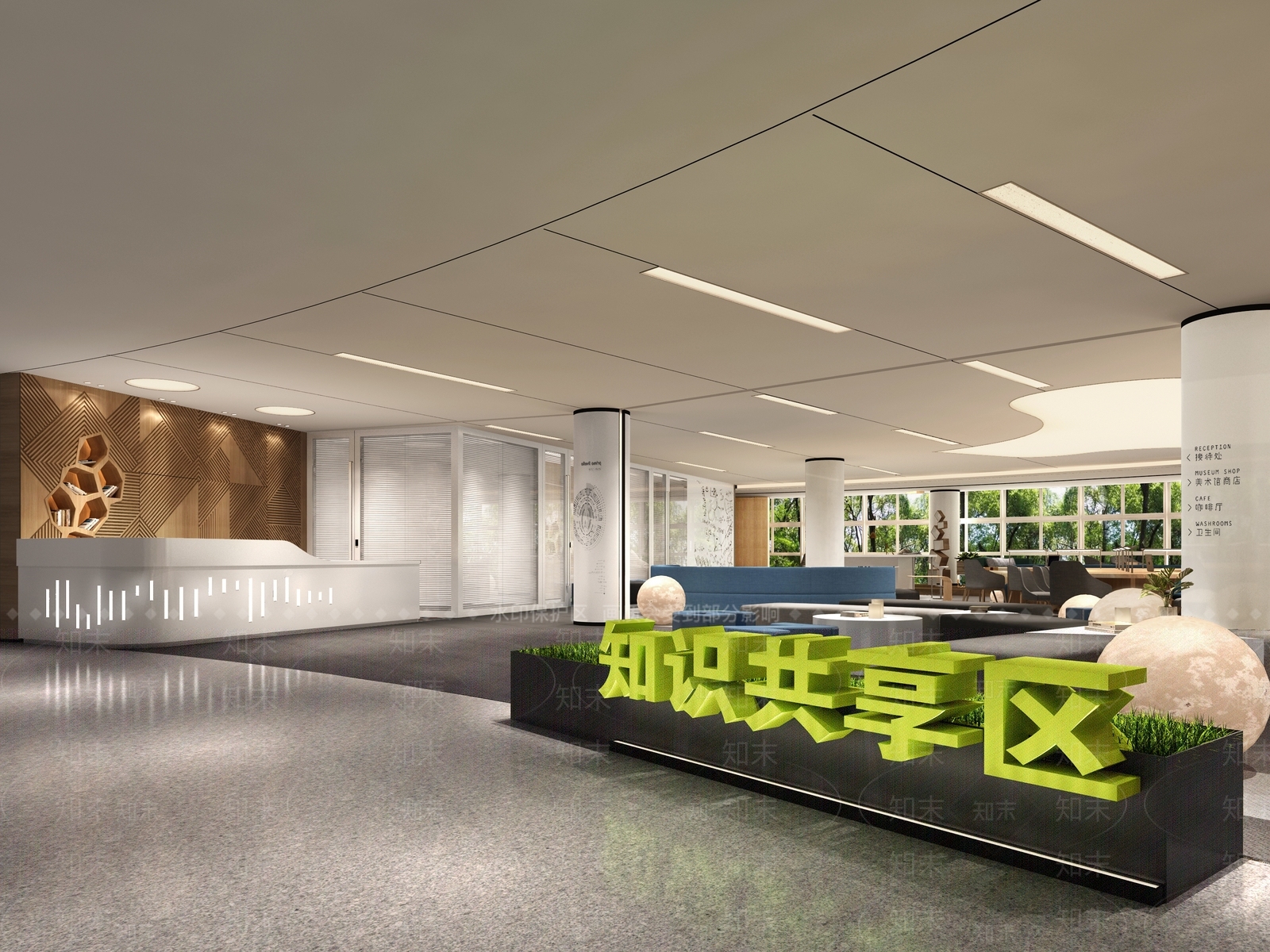 现代学习图书馆3D模型下载【ID:1159316525】