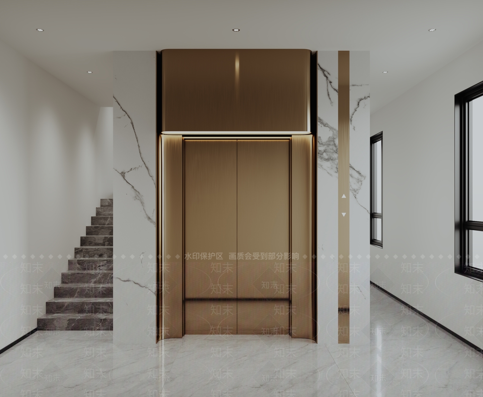 现代电梯间3D模型下载【ID:1159317104】