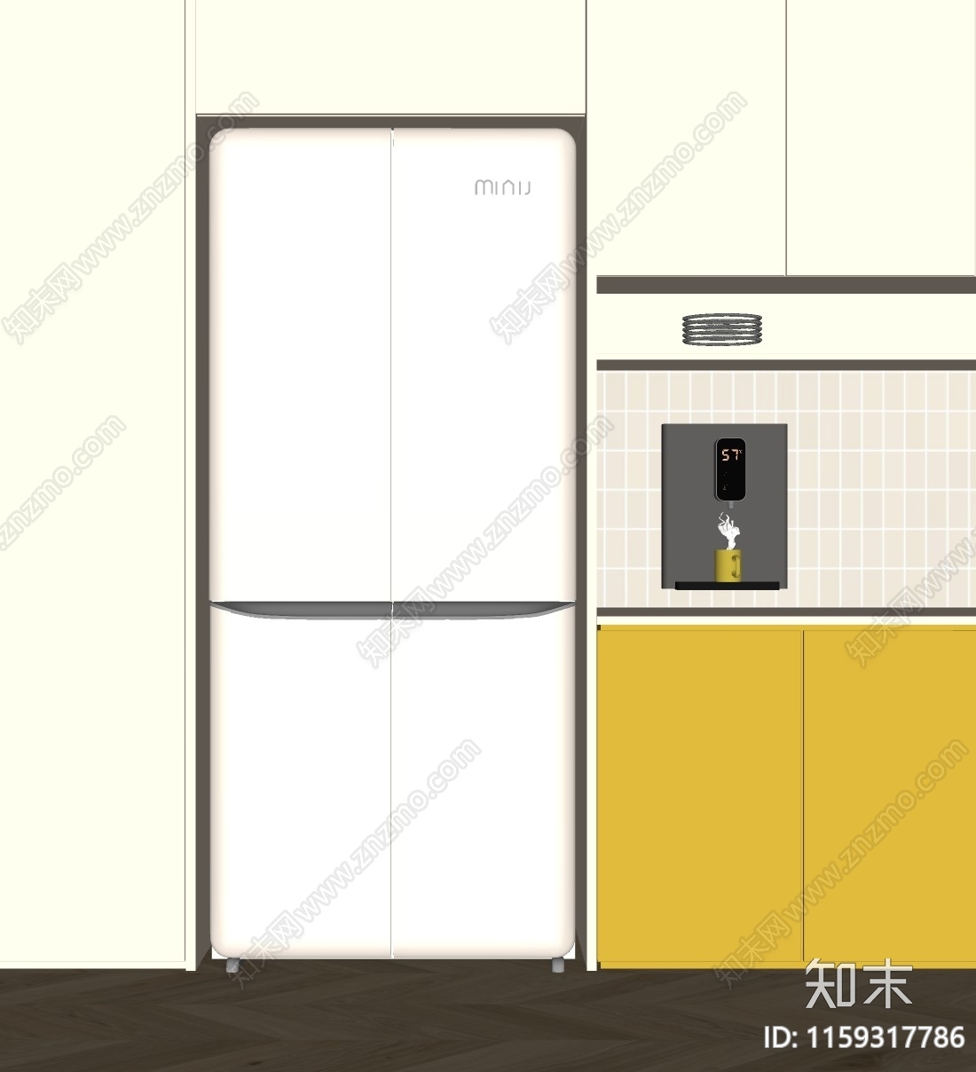 小吉对开门冰箱SU模型下载【ID:1159317786】