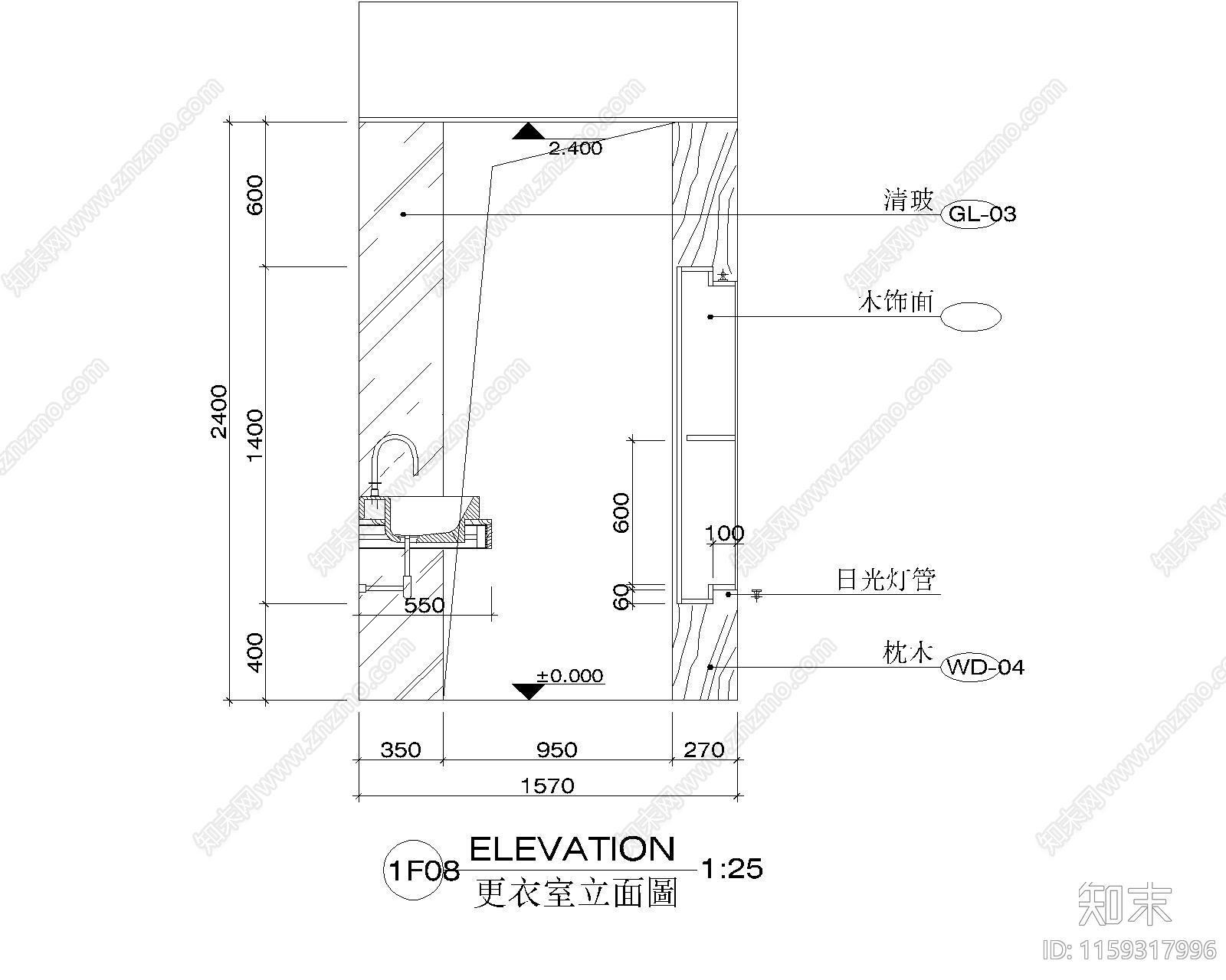 卫生间节点详图cad施工图下载【ID:1159317996】
