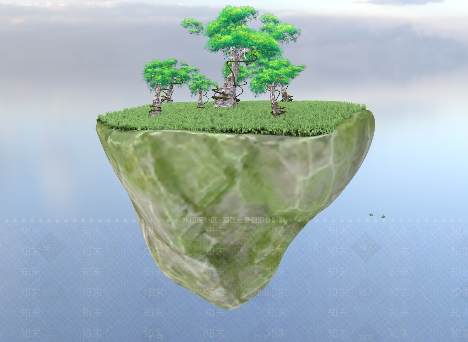 悬浮岛3D模型下载【ID:1159323095】