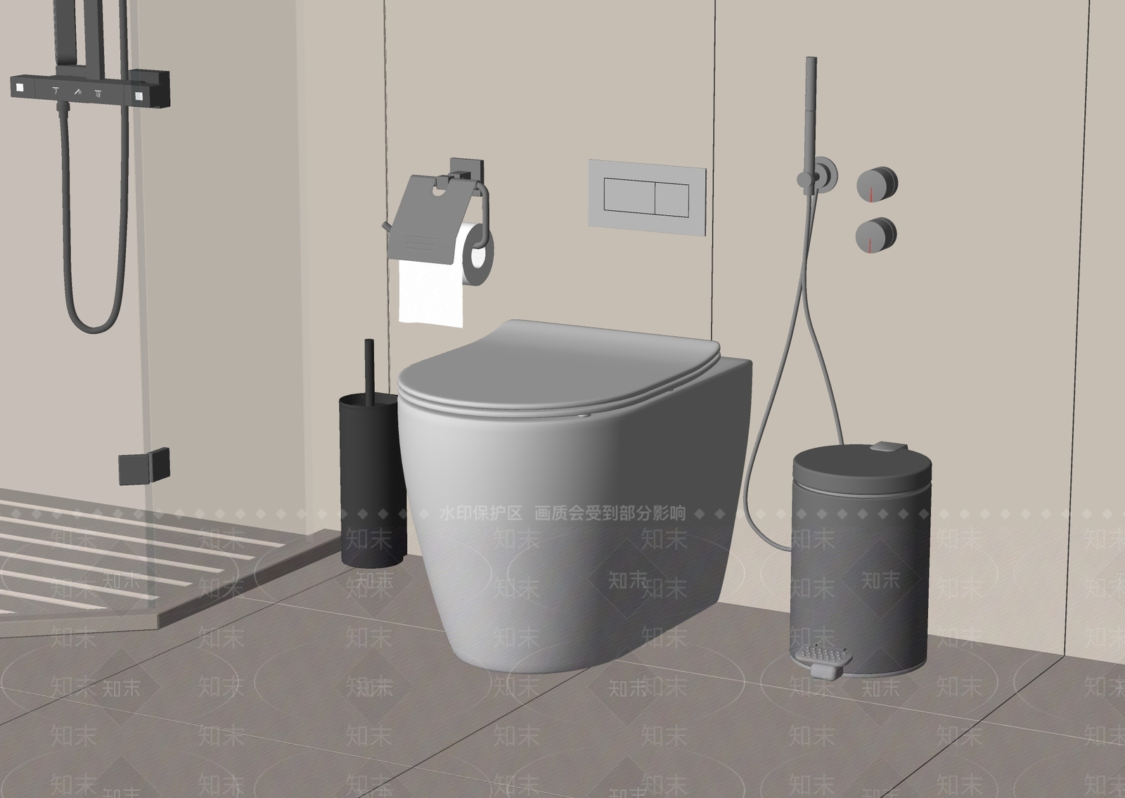 马桶SU模型下载【ID:1159323257】