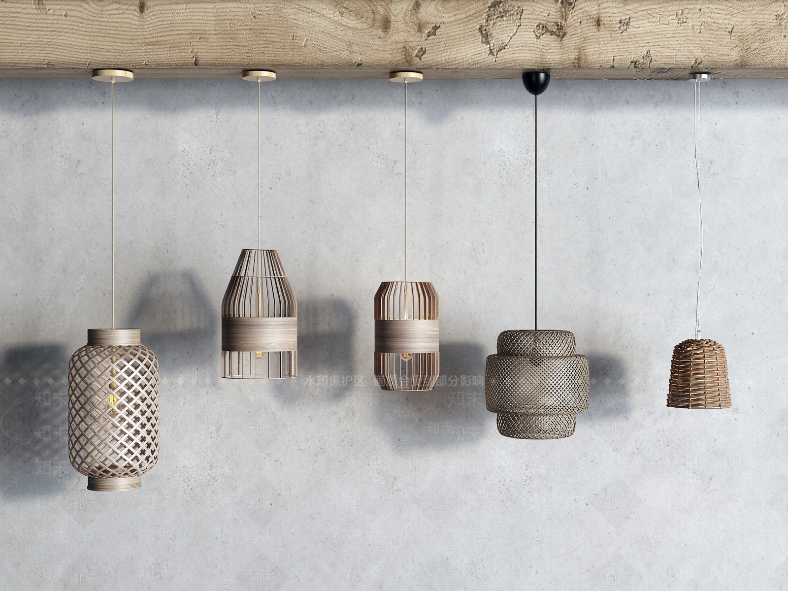 东南亚竹编吊灯3D模型下载【ID:1159323528】