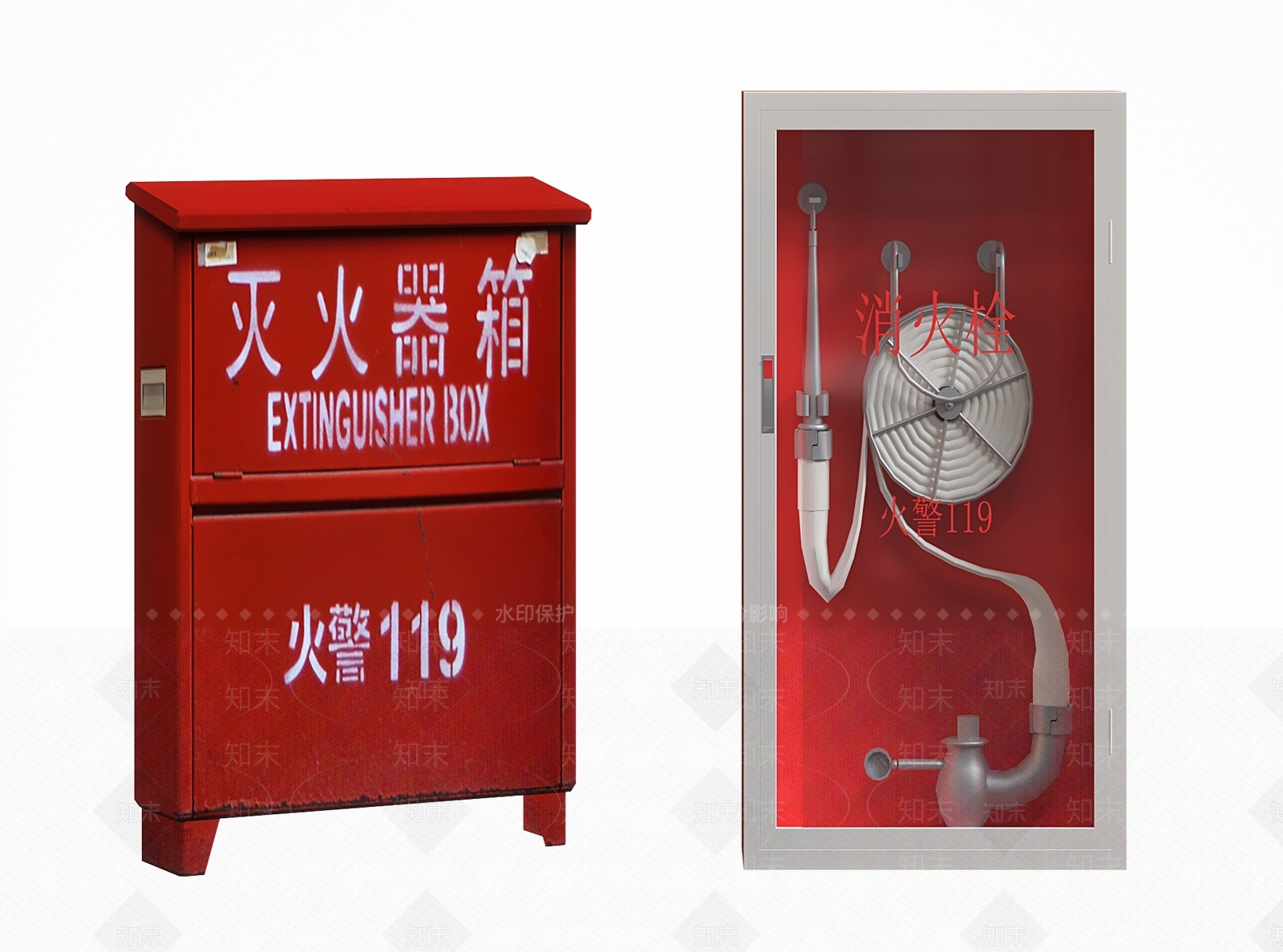 现代消防设备3D模型下载【ID:1159325828】