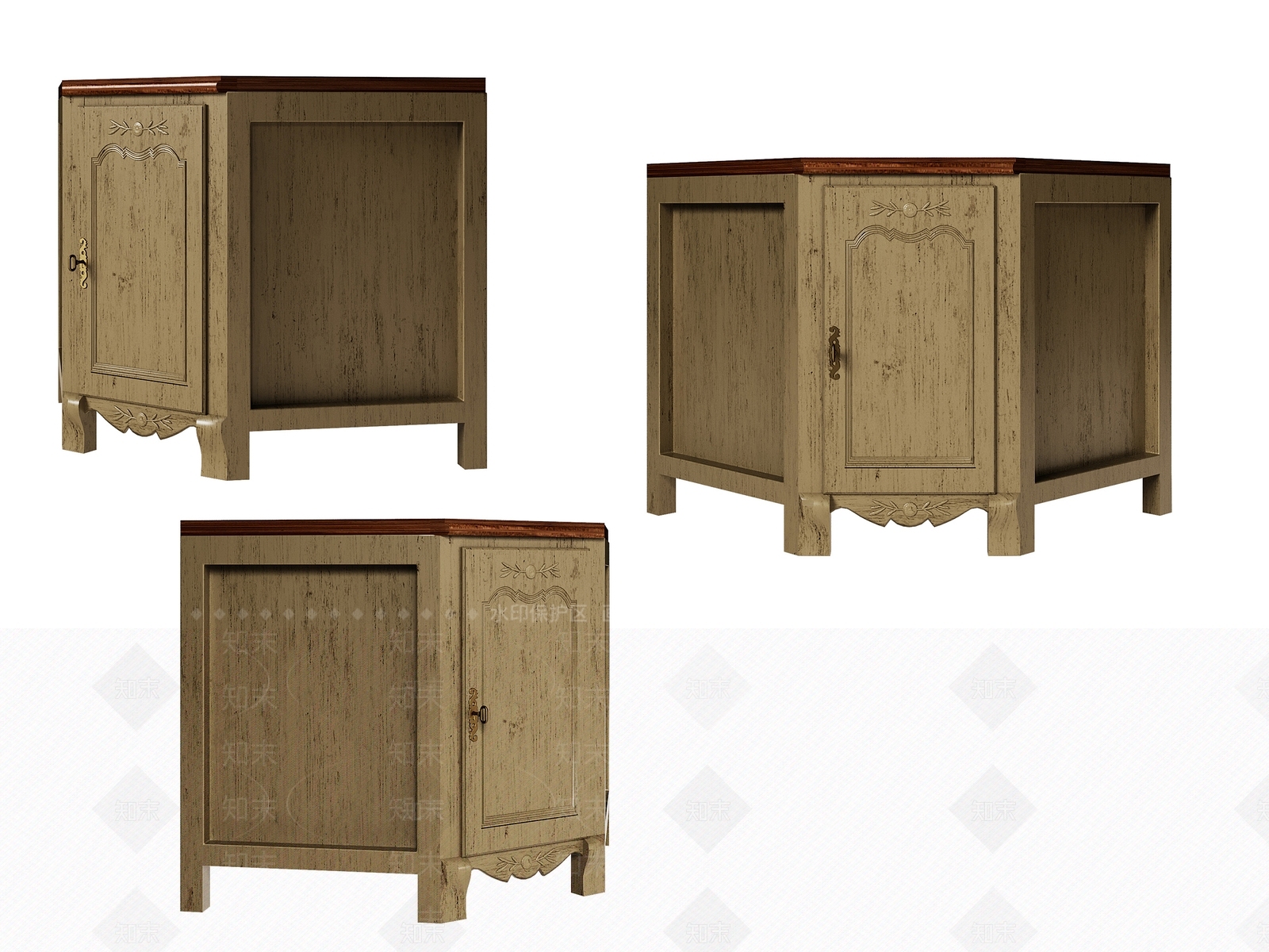 北欧简约轻奢装饰柜3D模型下载【ID:1159325921】