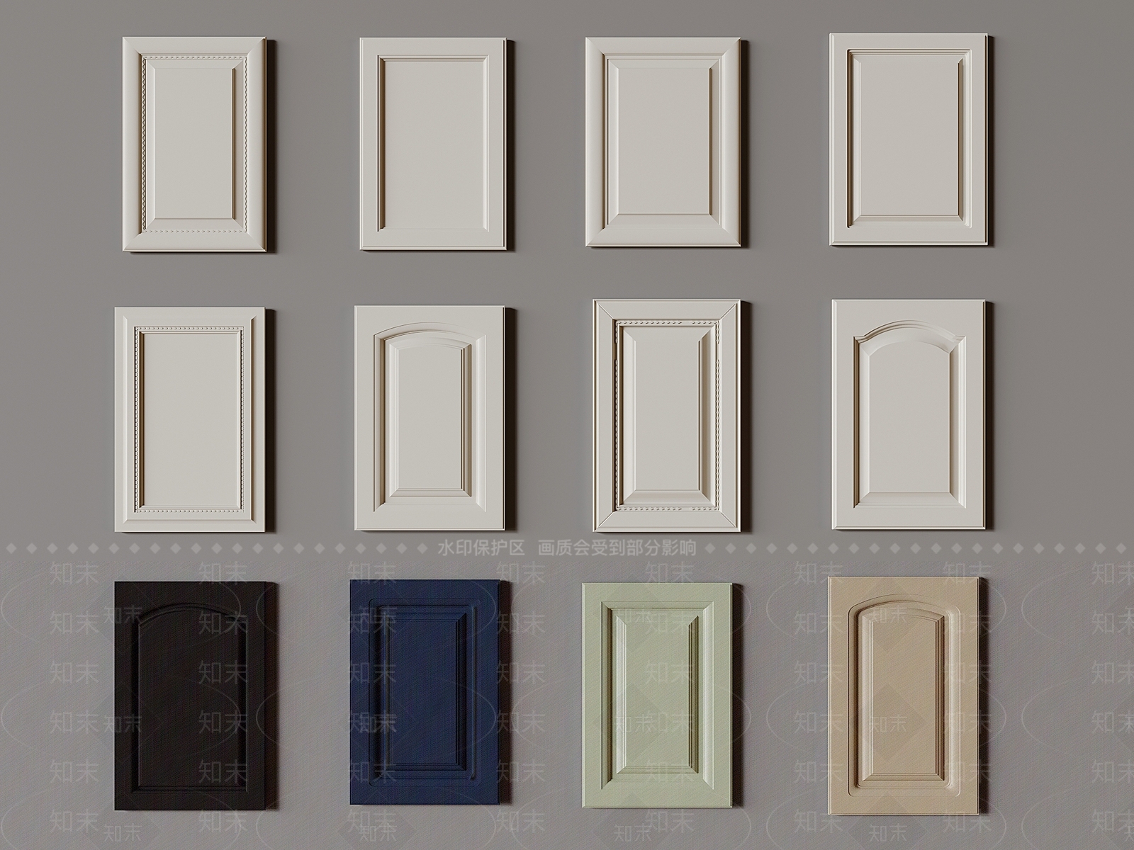 法式衣柜门板3D模型下载【ID:1159326435】