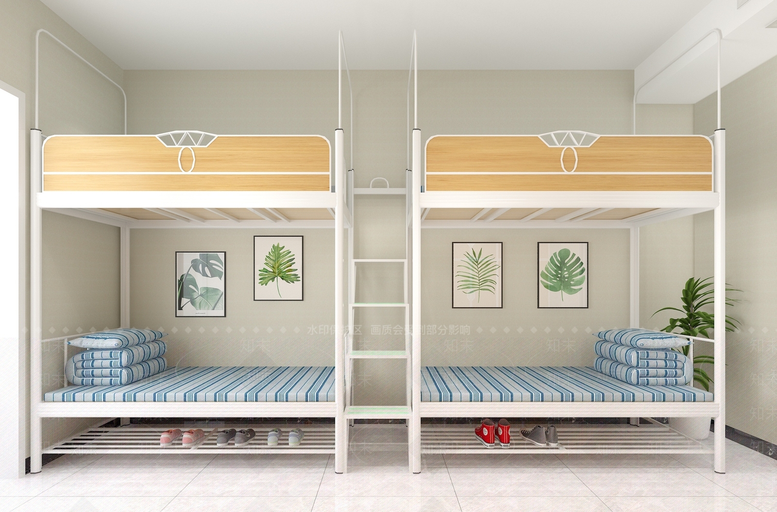 现代实木学生公寓床3D模型下载【ID:1159328398】