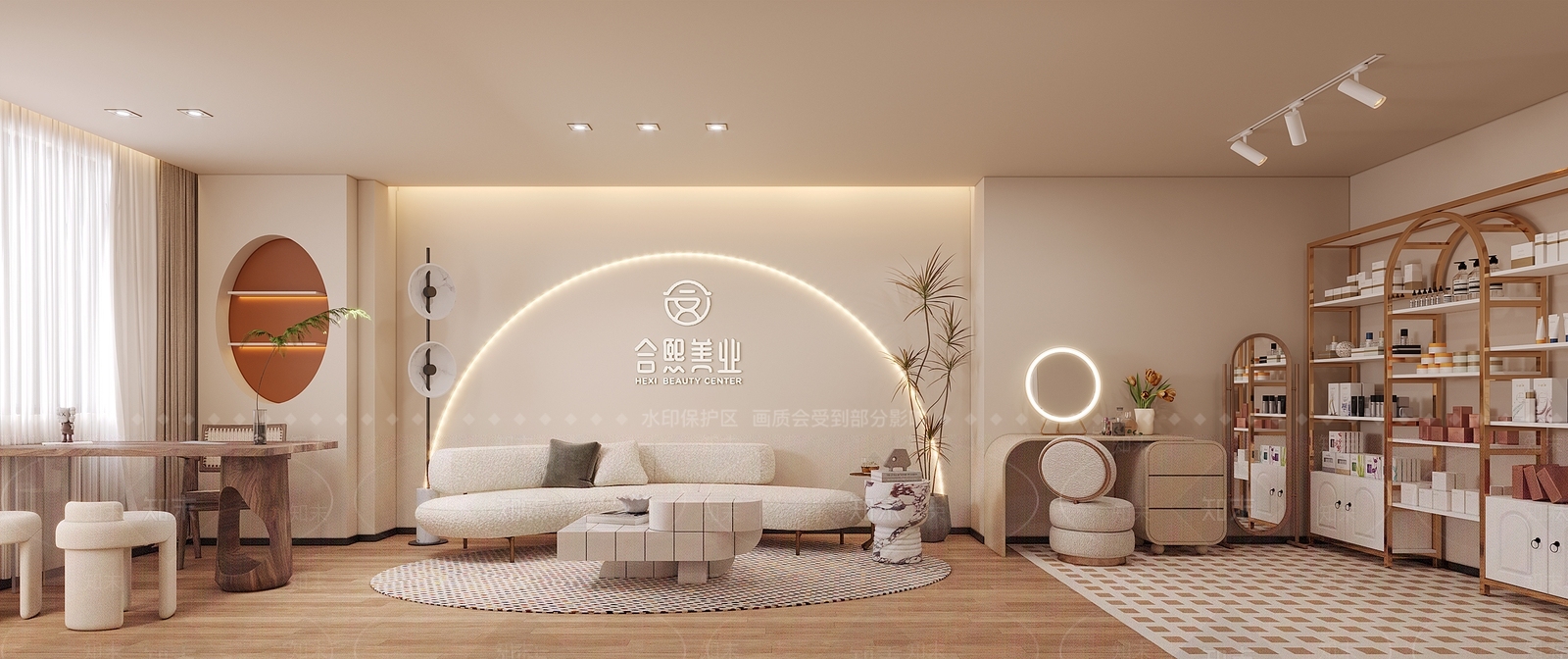 现代美容院大厅3D模型下载【ID:1159327991】