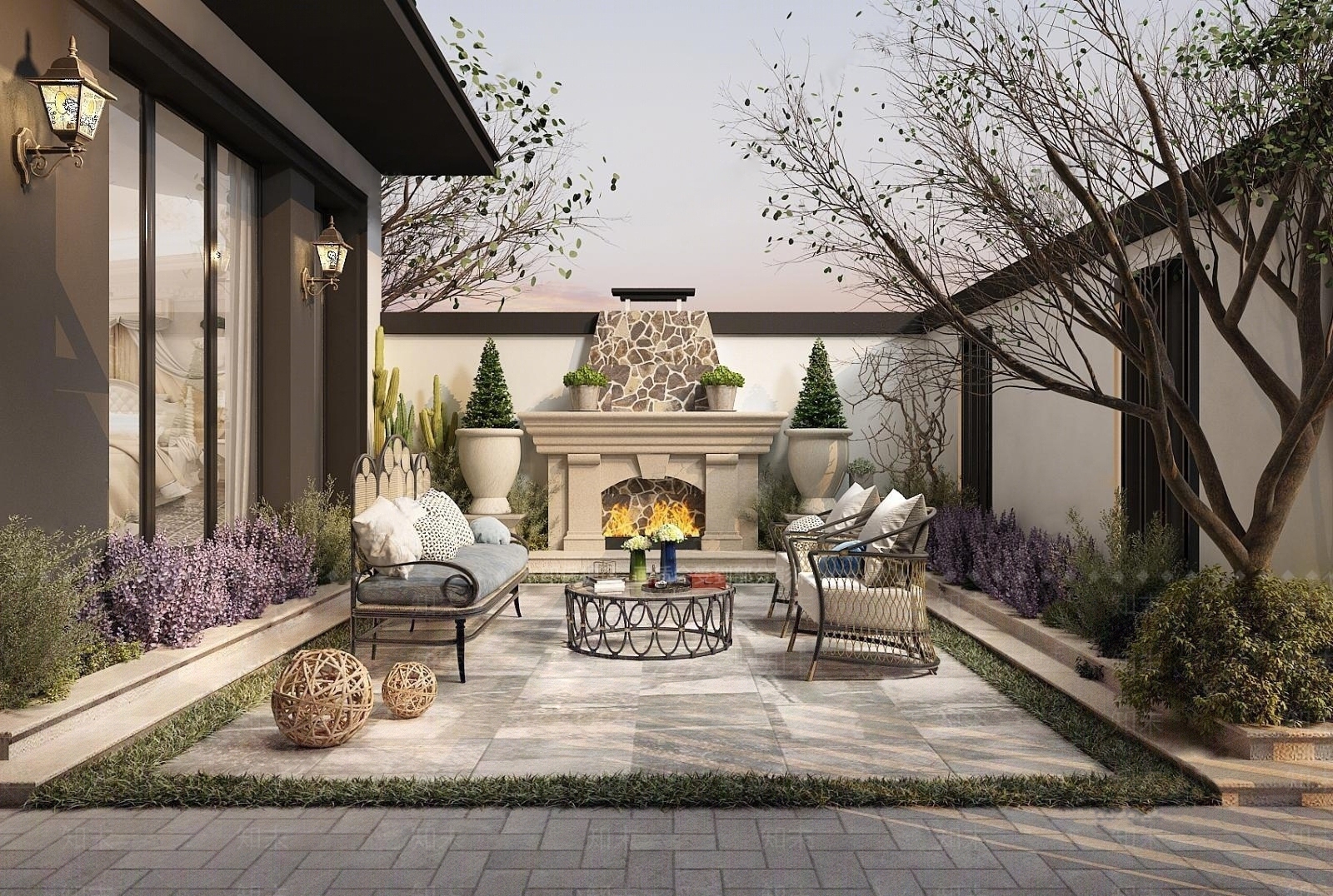 法式庭院花园景观SU模型下载【ID:1159330351】