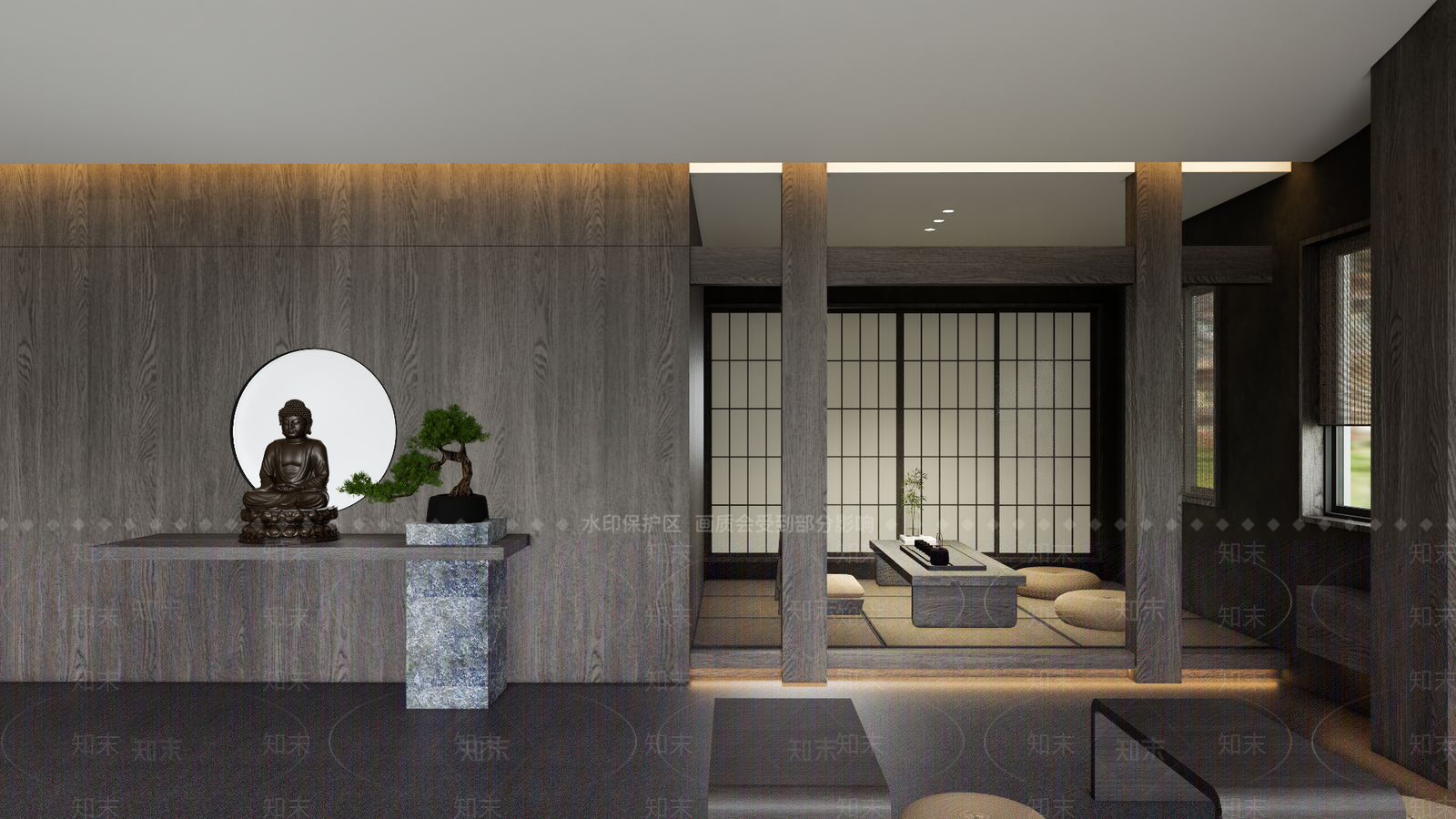 侘寂禅修室SU模型下载【ID:1159335440】