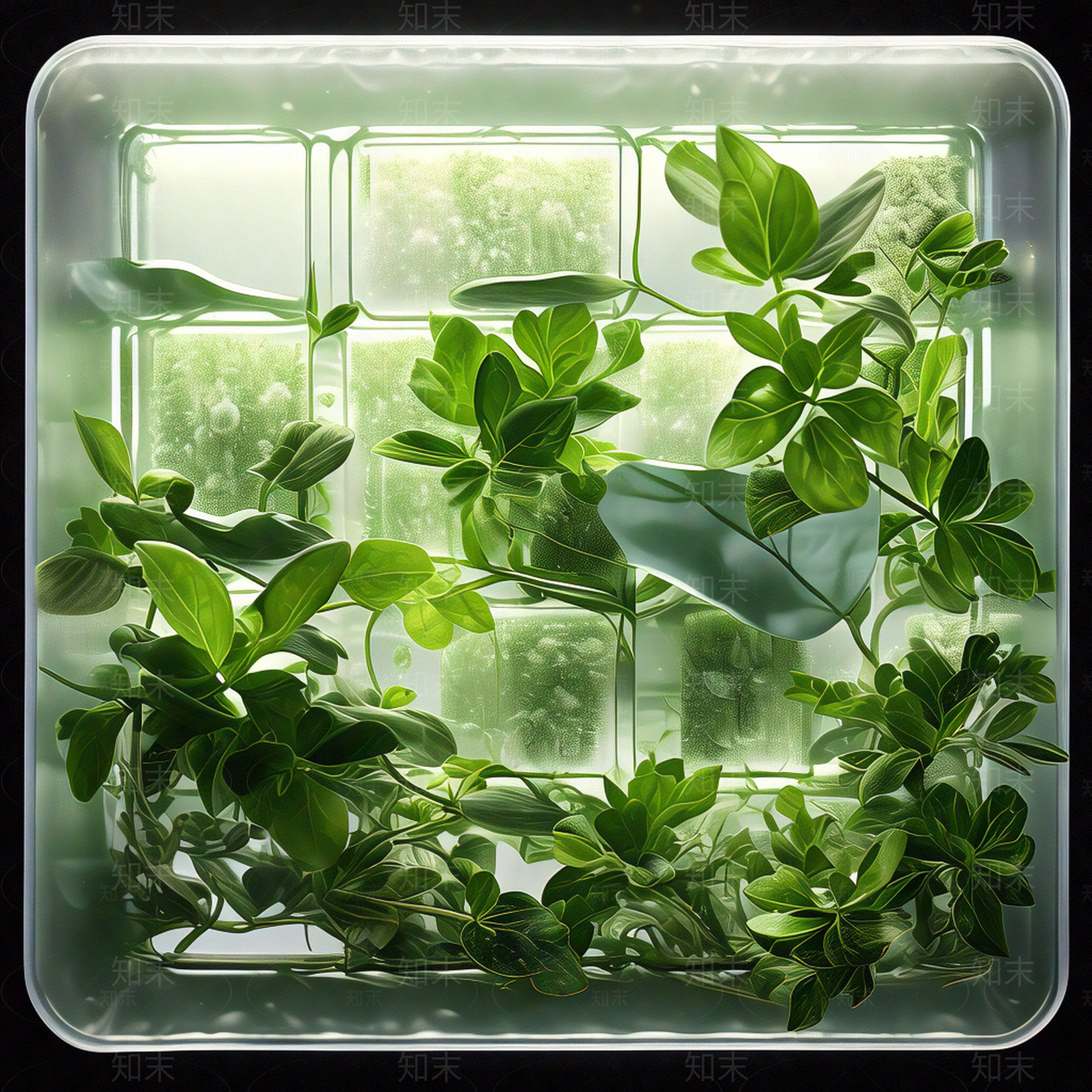 绿植艺术玻璃贴图下载【ID:1159336806】