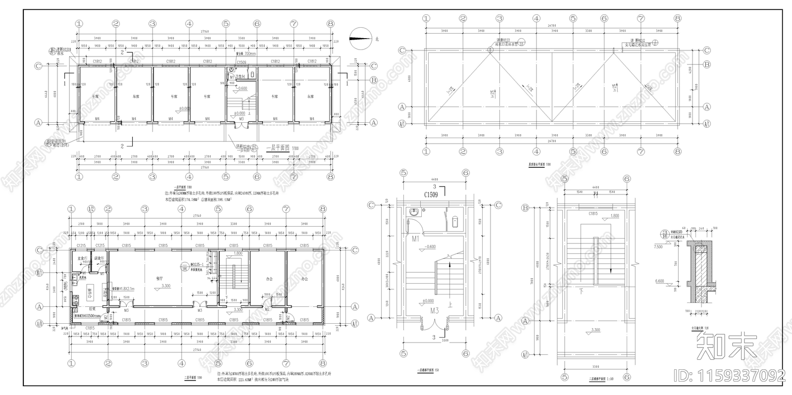 产业园建筑cad施工图下载【ID:1159337092】