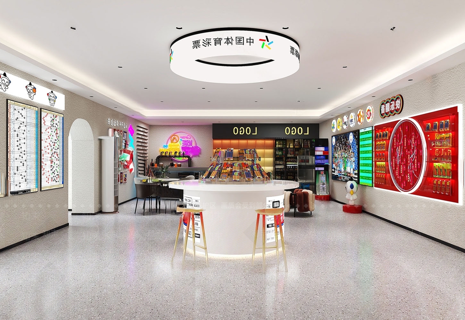 现代体育彩票店SU模型下载【ID:1159340179】