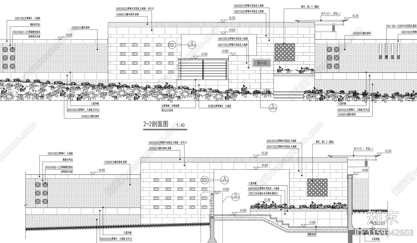 广州万科城小区景观cad施工图下载【ID:1159342603】