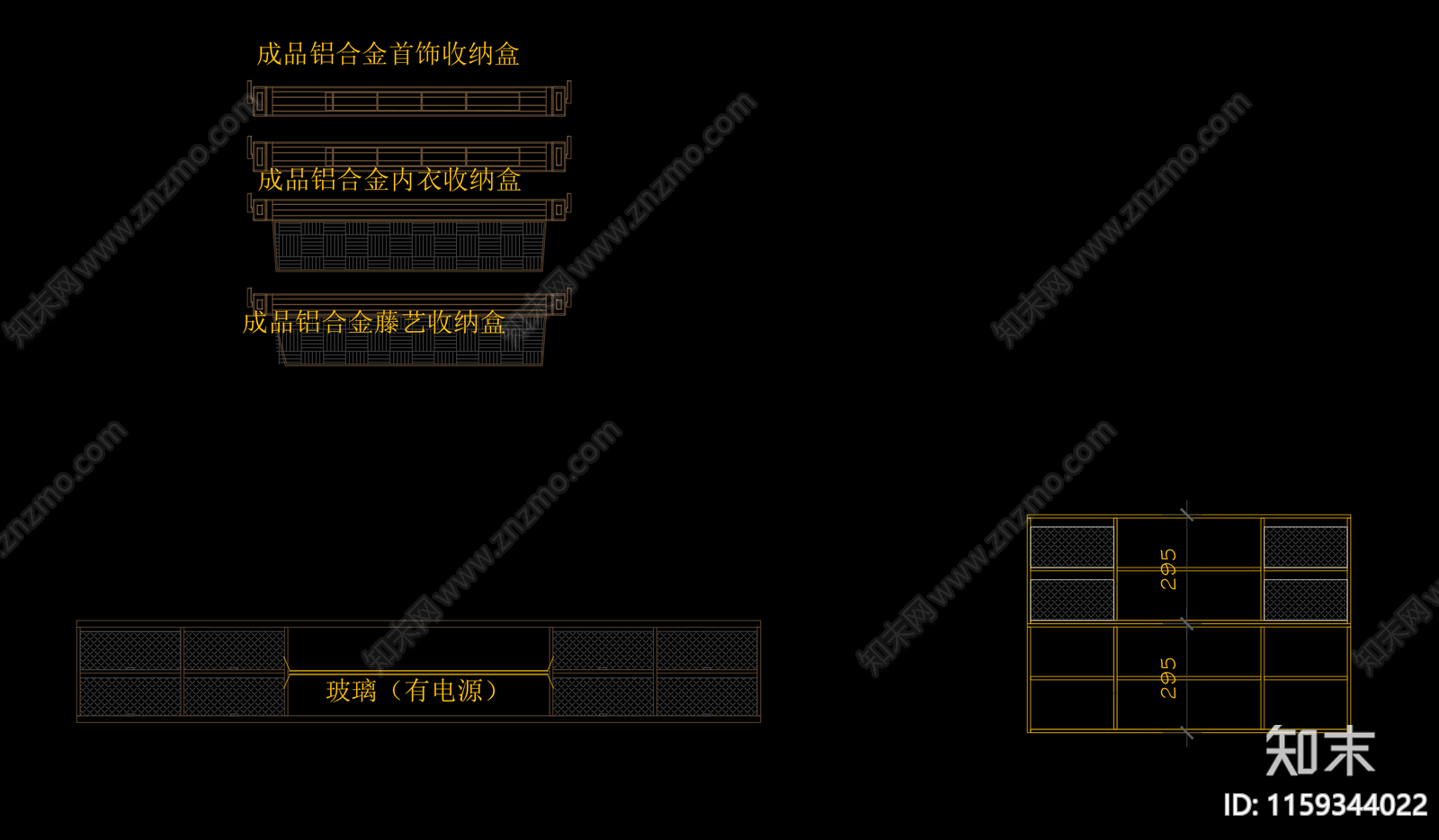 衣帽间cad施工图下载【ID:1159344022】