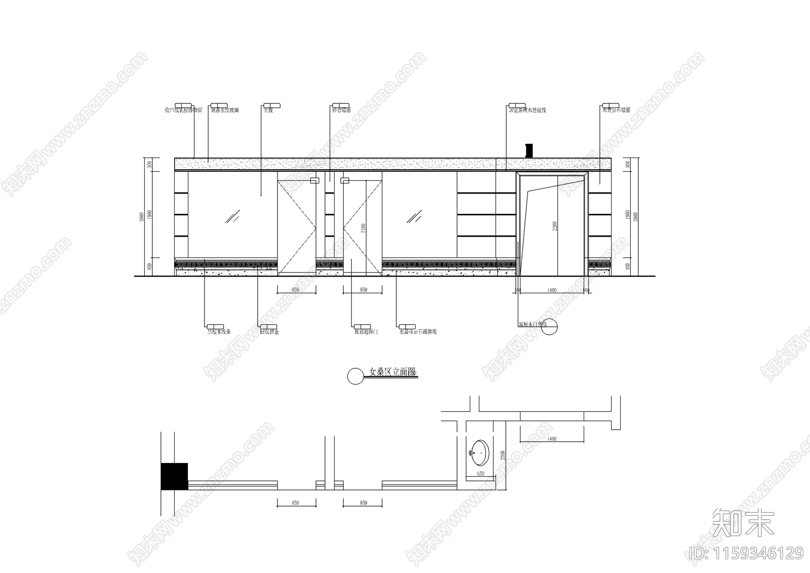 休闲中心平面布置图cad施工图下载【ID:1159346129】