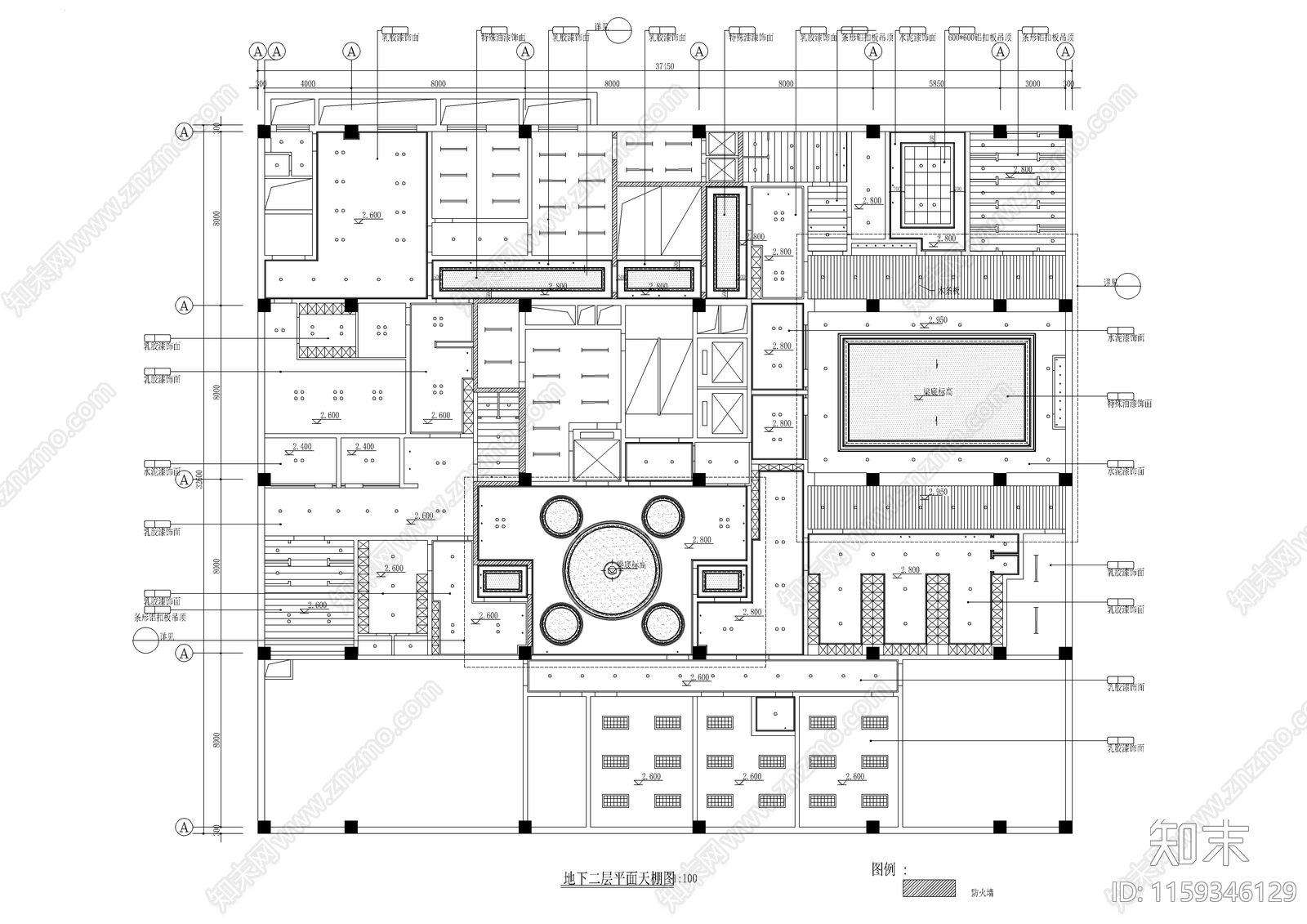 休闲中心平面布置图cad施工图下载【ID:1159346129】