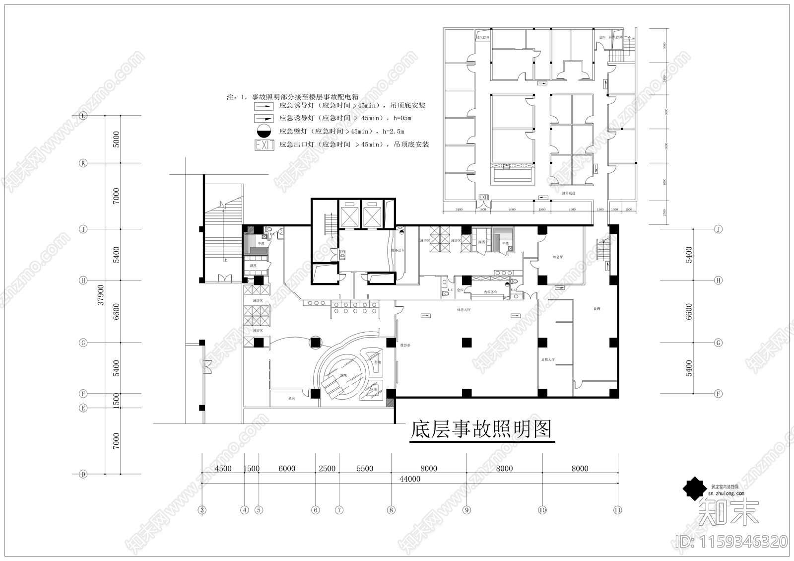 某洗浴中心给排水设计cad施工图下载【ID:1159346320】