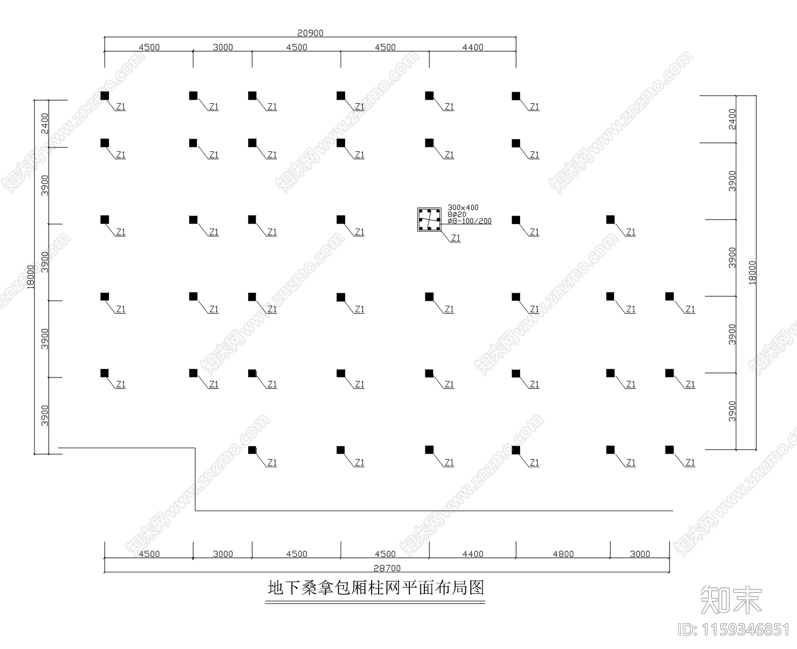 某四星级酒店桑拿洗浴结构装修图cad施工图下载【ID:1159346851】