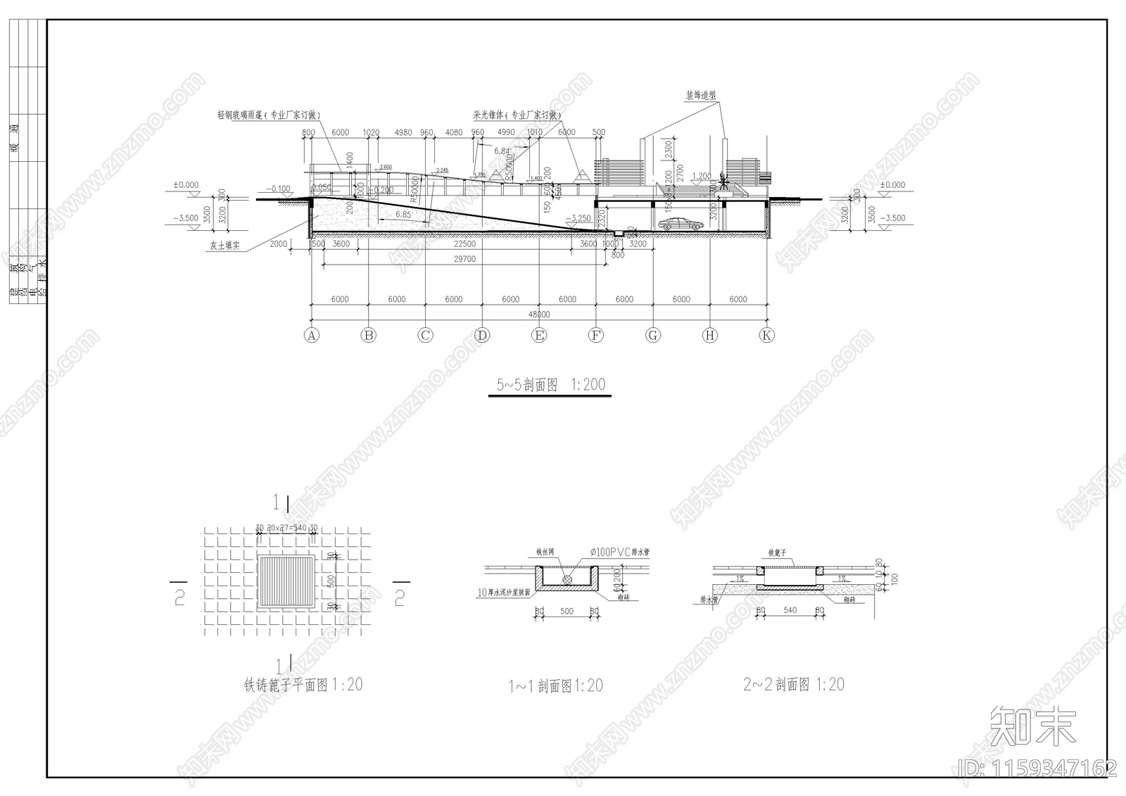 小区停车场平面布置图cad施工图下载【ID:1159347162】