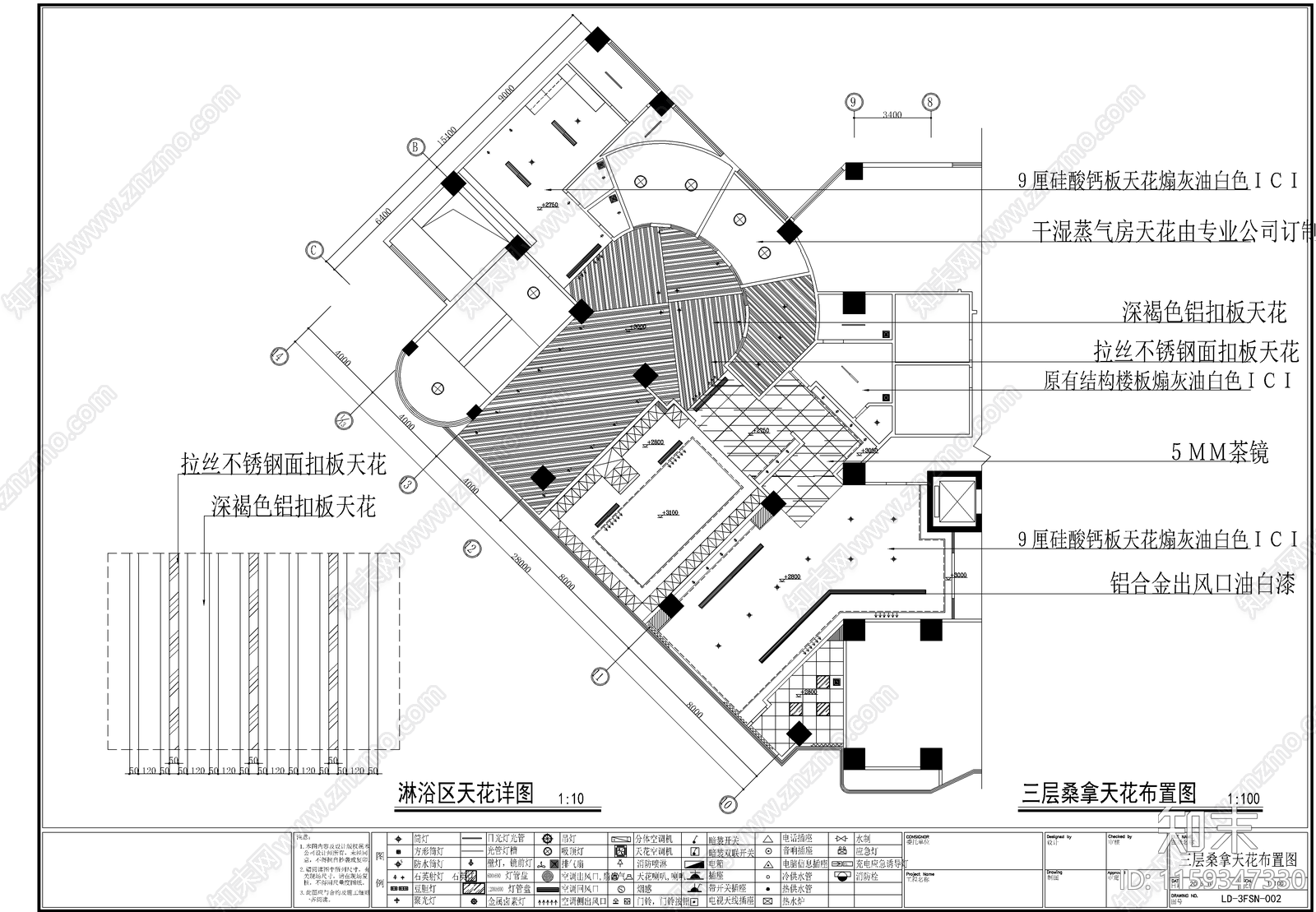 洗浴中心cad施工图下载【ID:1159347330】
