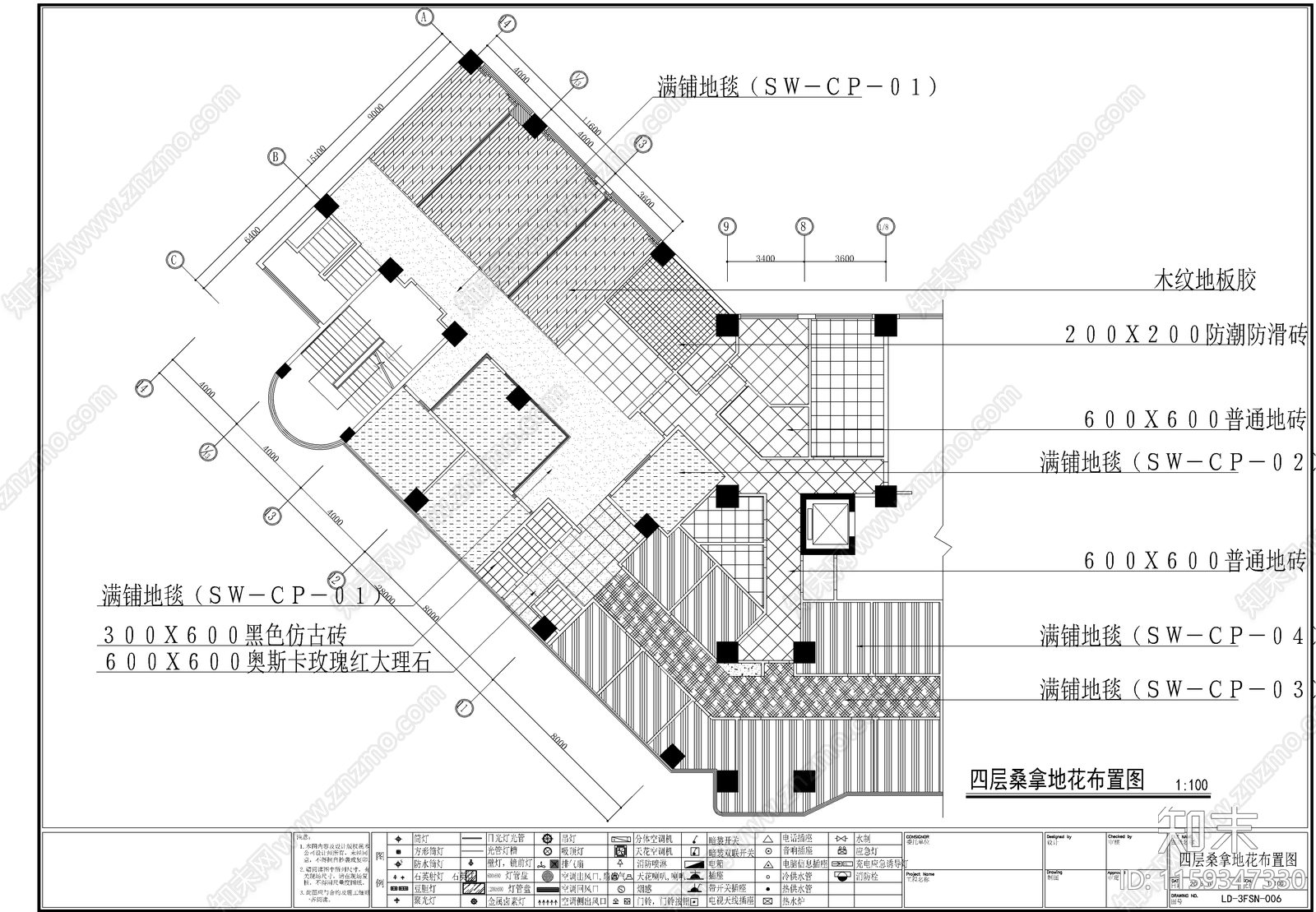 洗浴中心cad施工图下载【ID:1159347330】