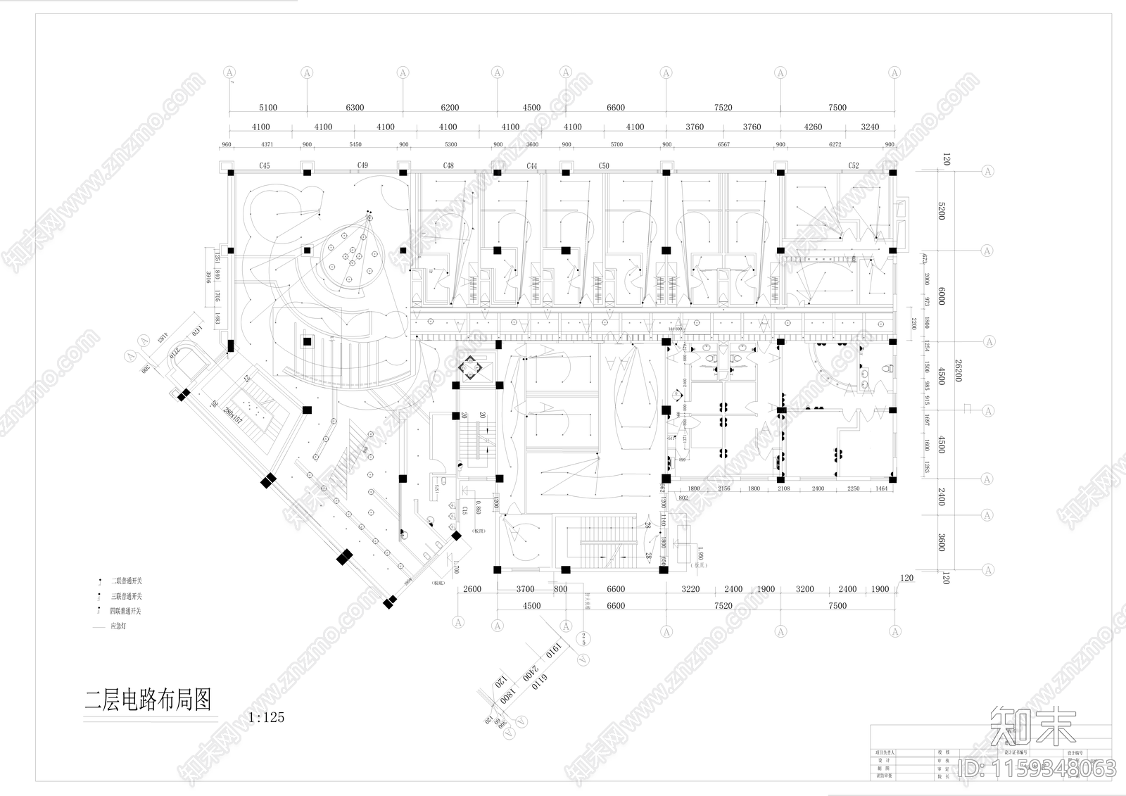 某足浴店cad施工图下载【ID:1159348063】