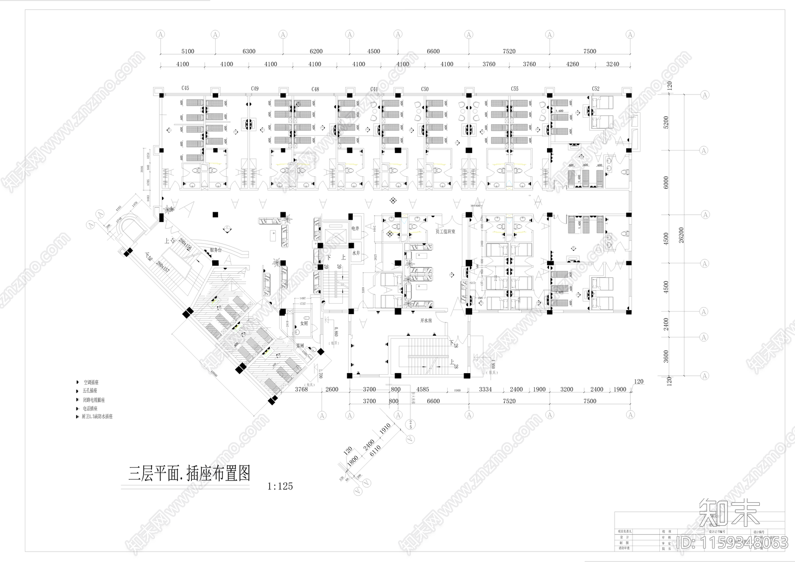 某足浴店cad施工图下载【ID:1159348063】