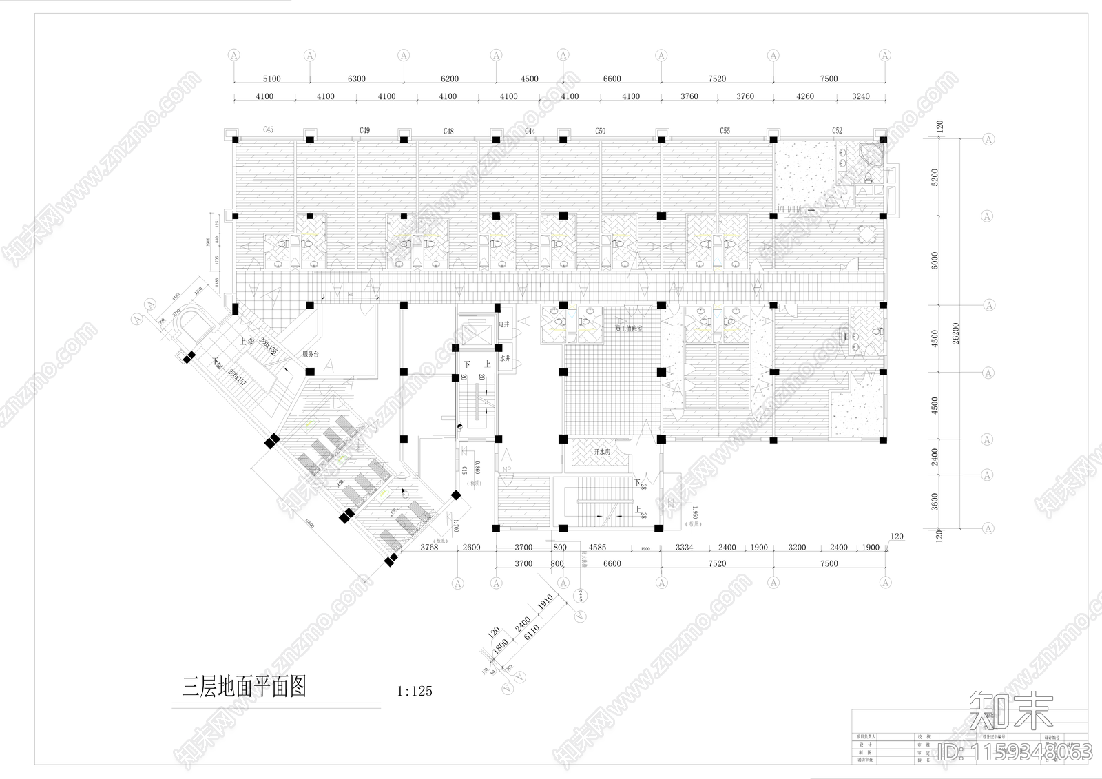 某足浴店cad施工图下载【ID:1159348063】