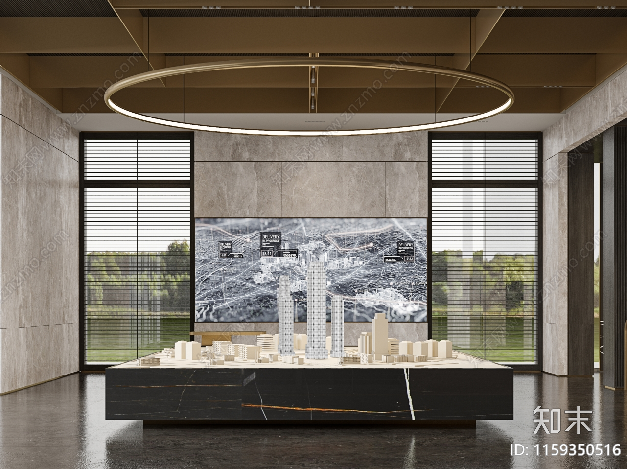 现代售楼处沙盘节点图施工图下载【ID:1159350516】