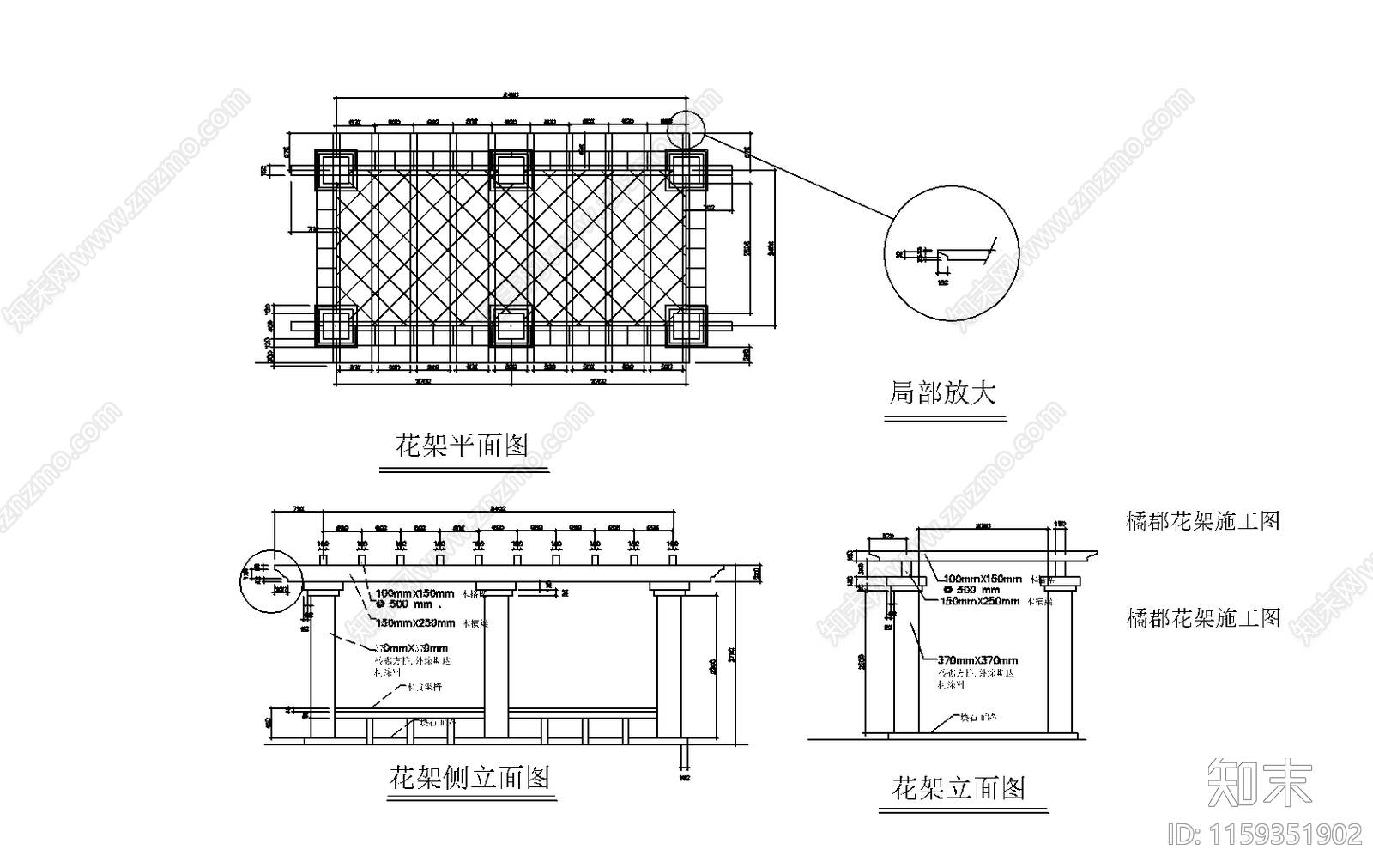 别墅庭院景观设计平面布置图cad施工图下载【ID:1159351902】