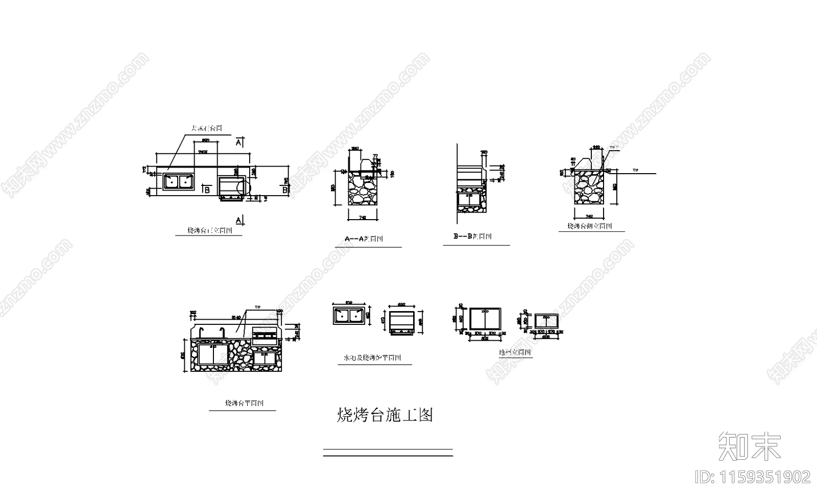 别墅庭院景观设计平面布置图cad施工图下载【ID:1159351902】